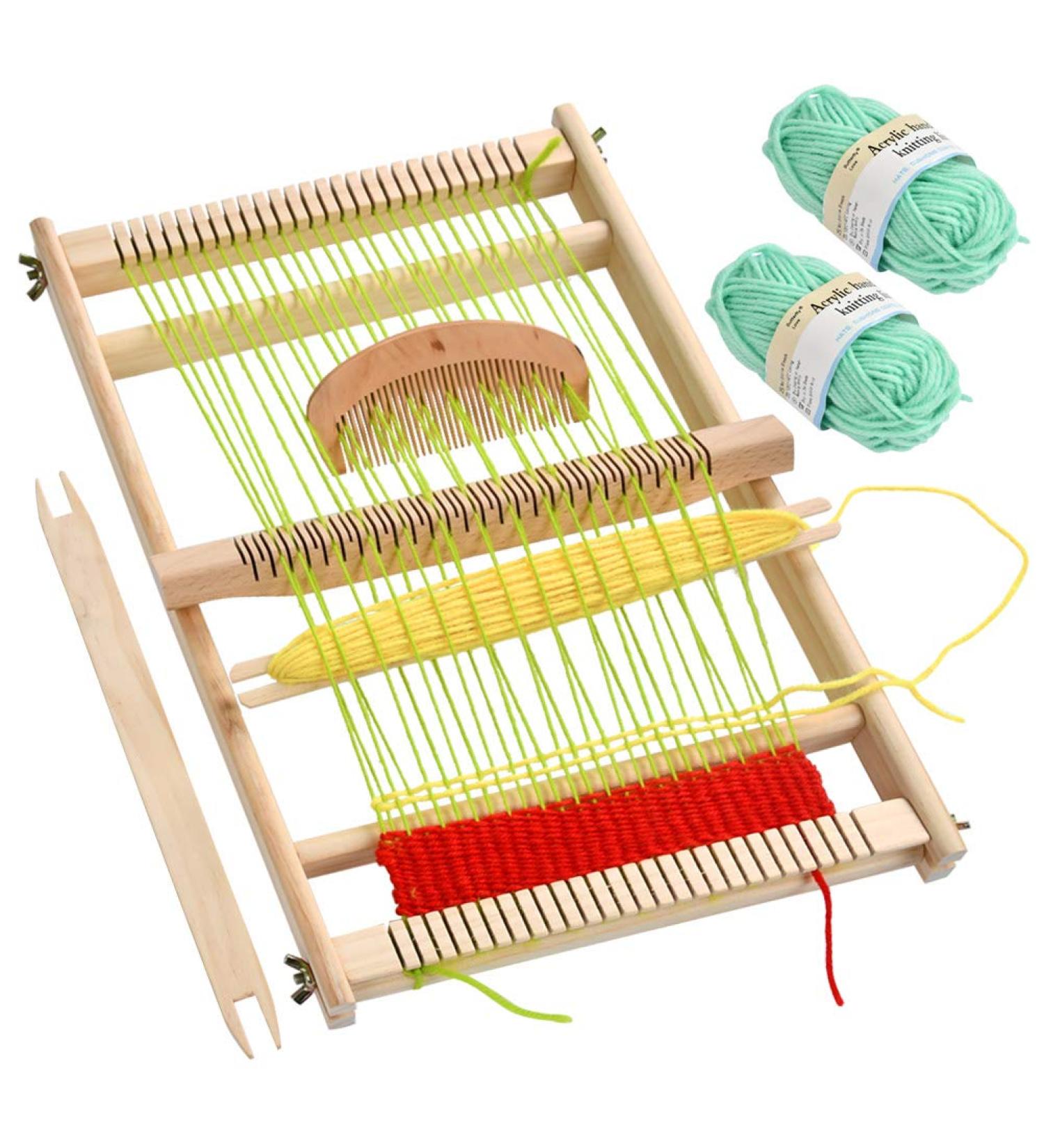 FOCCTS Wooden Multi-Craft Weaving Loom - Large Frame for Tapestry Art - Creative DIY Weaving for Kids and Experts - Pre-Warped for Quick Start - Buy Online on GoSupps.com