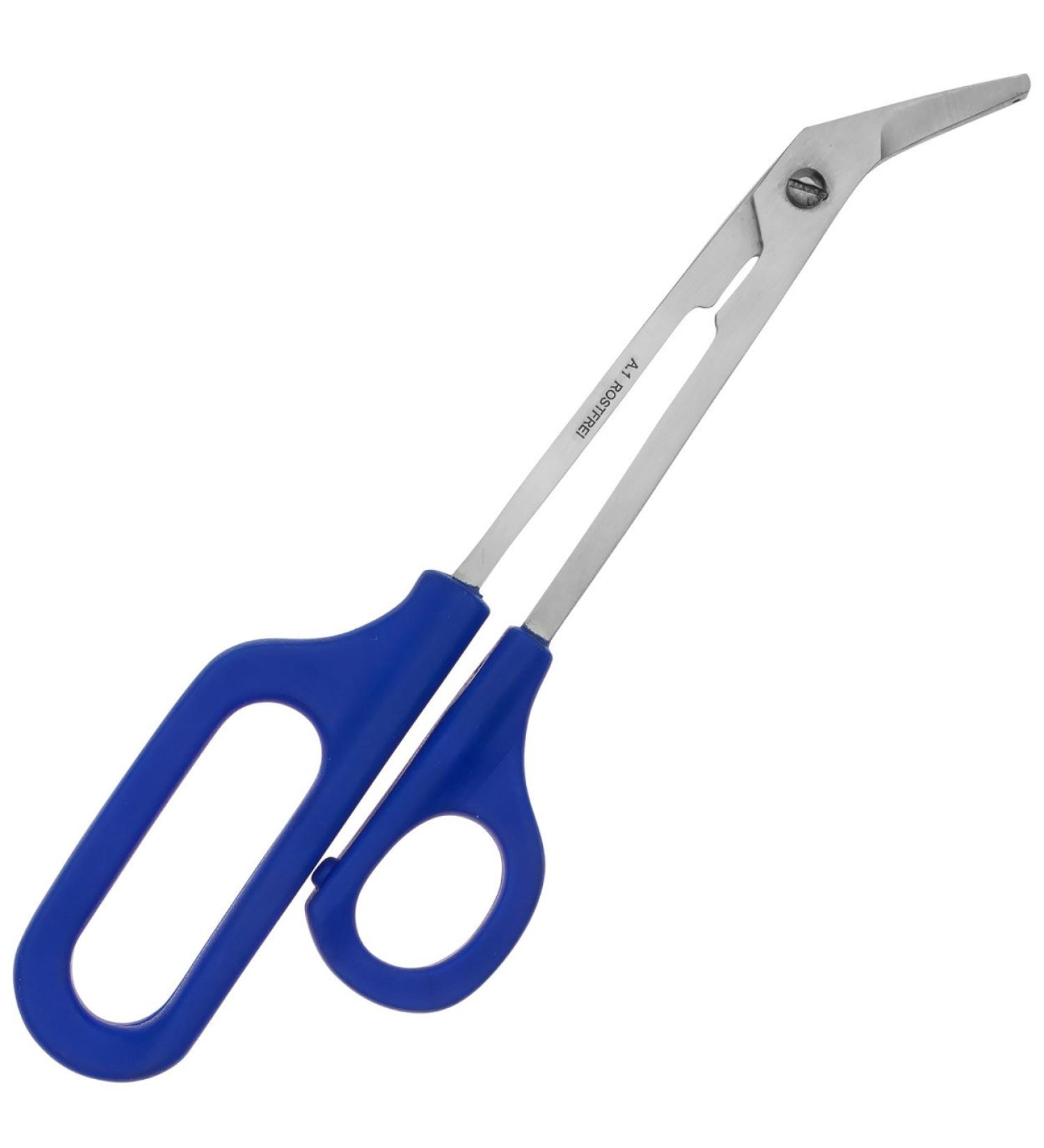 Toenail Scissors with Blue Plastic Handle - Extra Long - 7.85" - Incl. Micro-Serrated Blade - from Our Product Line 50 +
