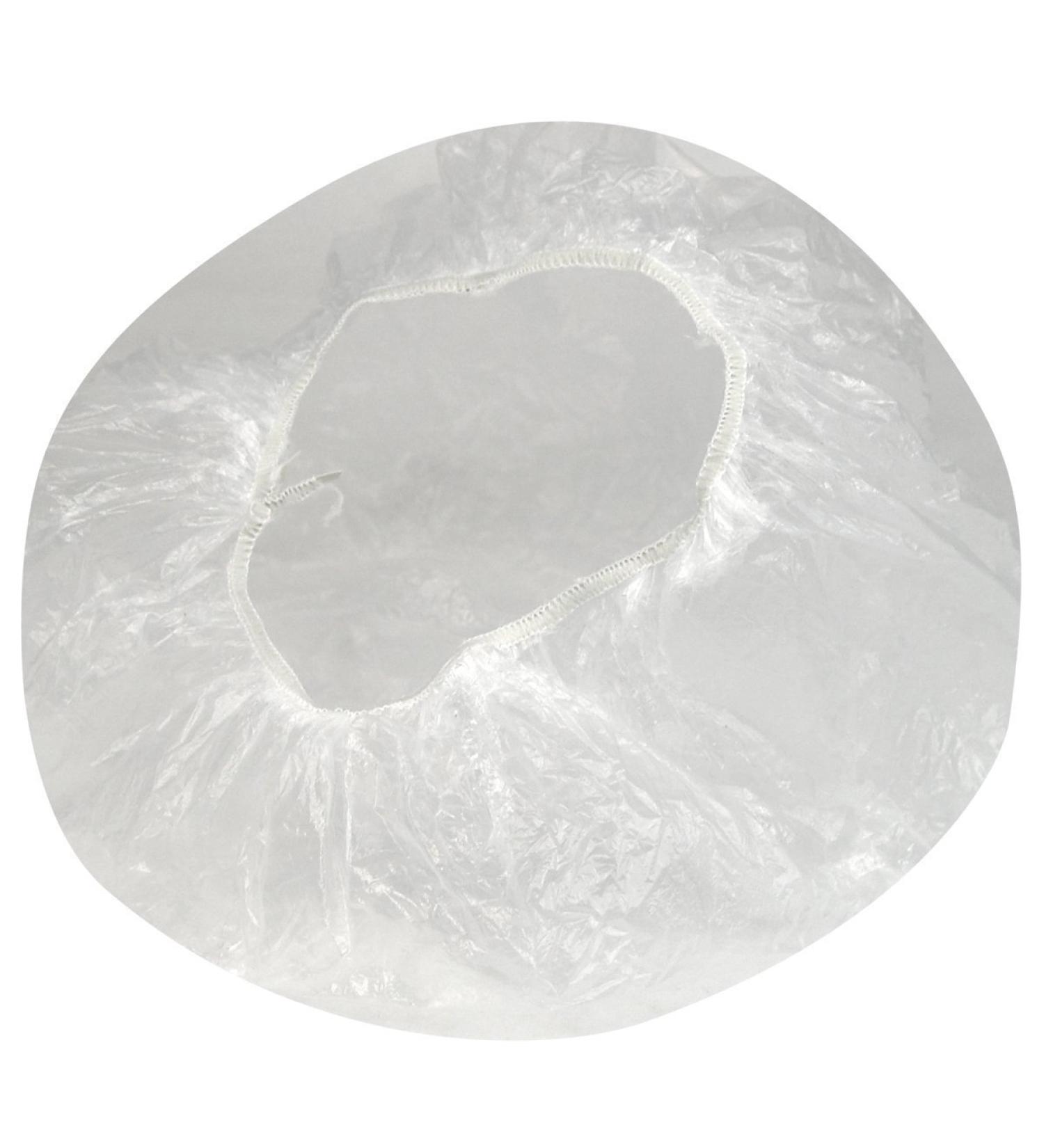 Disposable 100 Pcs Plastic Waterproof Clear Shower Caps Bath Shower Hair Caps For Women and Men