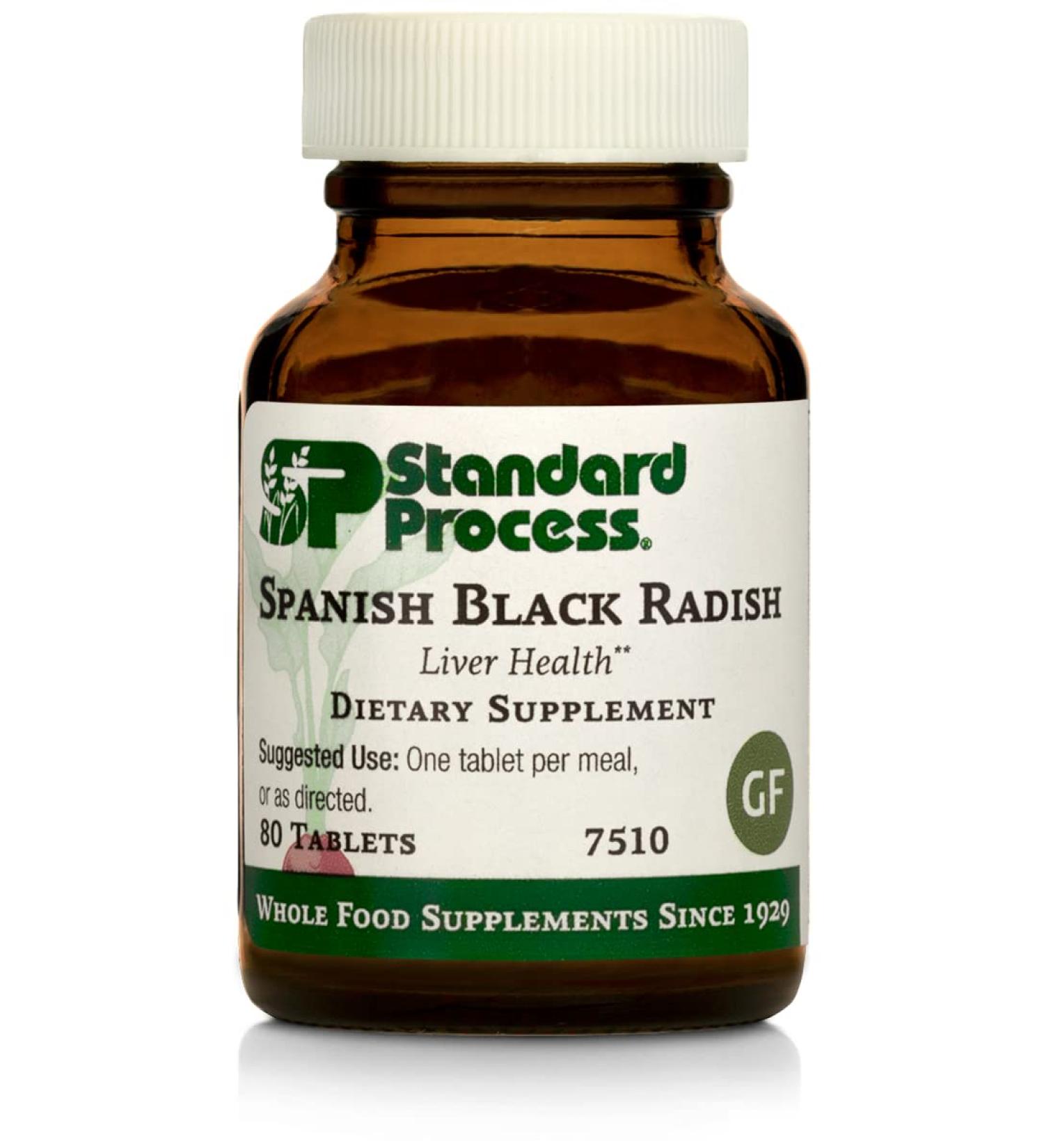 Standard Process Spanish Black Radish - Liver Detox & Digestive Health Supplement - Vegetarian & Gluten Free - 80 Tablets - Buy Online on GoSupps.com