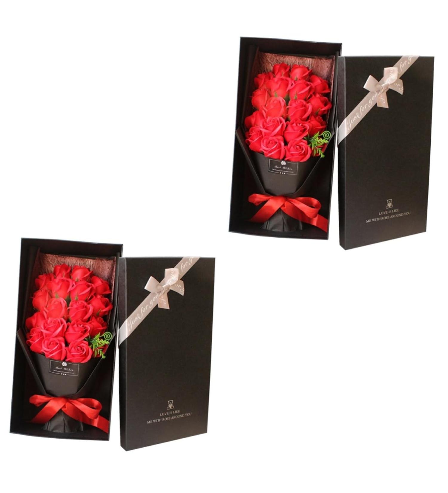 minkissy 2 Boxes Rose Bouquet Box Decorative Rose Soap Luxury for Women Bath Soaps Remembrance Shower Soap Roses Plastic Woman Tub - Buy Online on GoSupps.com