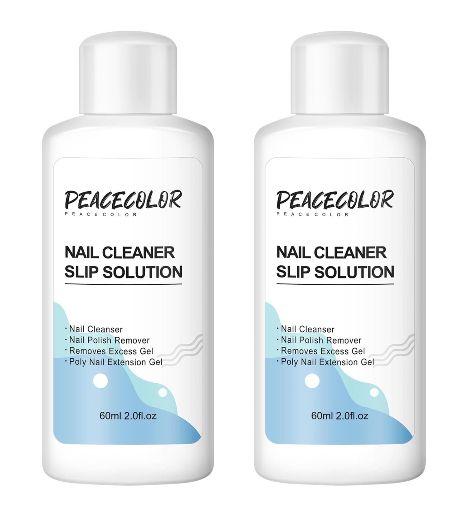 PEACECOLOR 60ML Slip Solution Cleanser Plus 2PC Set Professional for Poly Extension Nail Gel Builder Nail Gel Nail Tips & Extensions Home Salon DIY Nail Art Use Gifts for Women color 196 - Buy Online on GoSupps.com