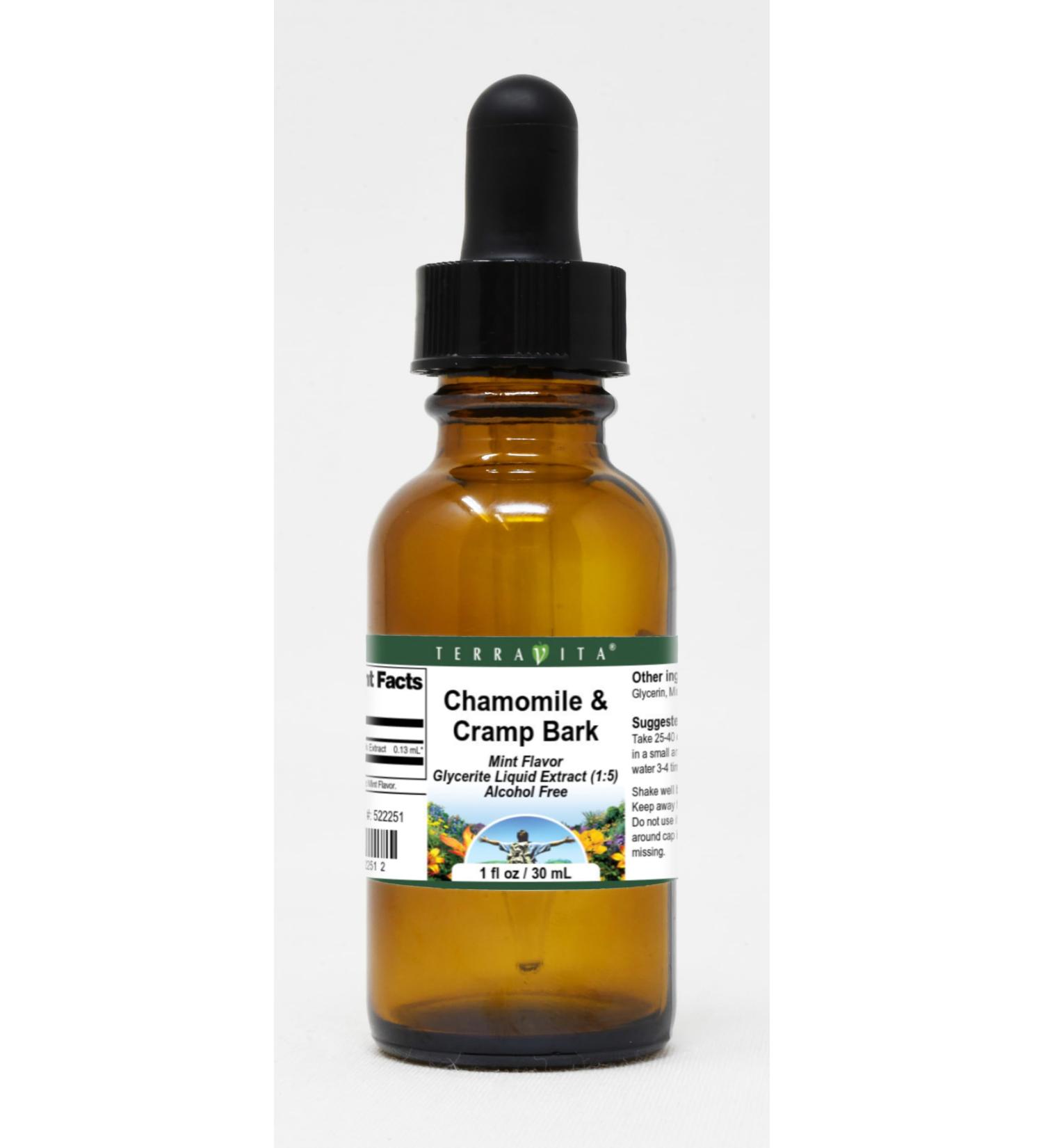 Chamomile & Cramp Bark Glycerite Liquid Extract (1:5) - Mint Flavored (1 oz ZIN: 522251) - 3 Pack - Buy Online on GoSupps.com