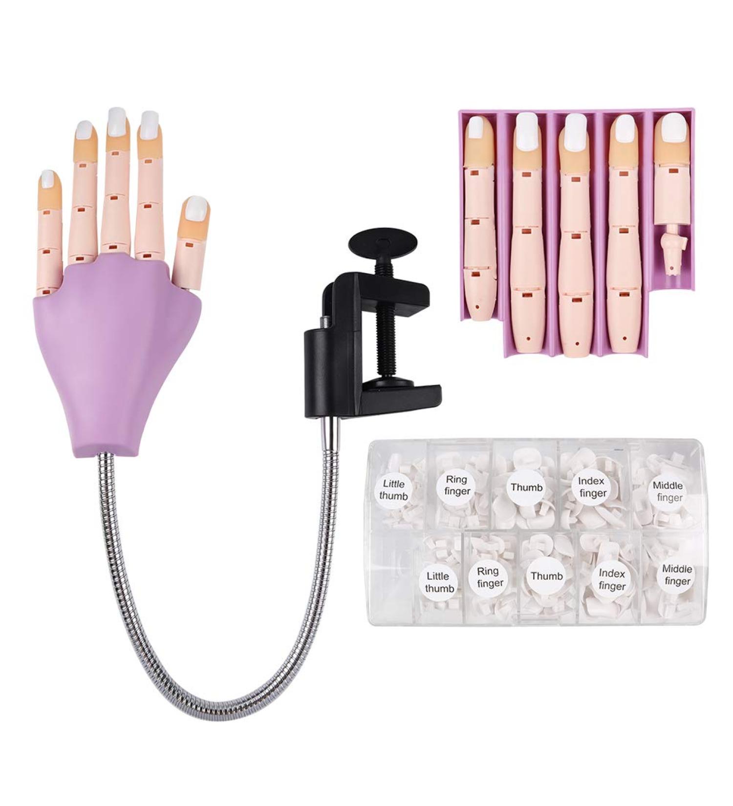 LASHVIEW Nail Practice Hand with 200 pcs Nail Tips - Easy-to-Label & Secure, Adjustable Bracket for DIY Nail Printing Practice - Buy Online on GoSupps.com