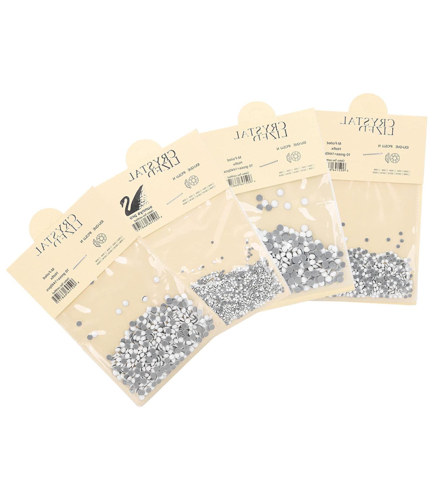 Flatback Nail Rhinestones Easy to Apply Acrylic 4 Bags Round Beads Nail Art Rhinestones for Household - Buy Online on GoSupps.com