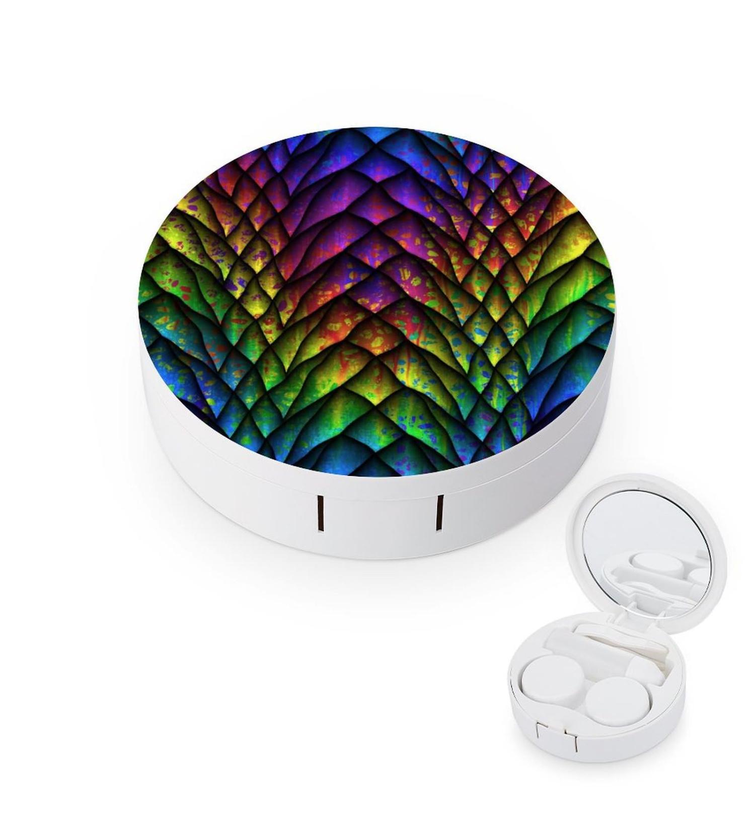 Dragon Scale Contact Lens Travel Kit | Portable Cute Contact Box with Mirror for Daily Outdoor Use - International Shipping Available - Buy Online on GoSupps.com