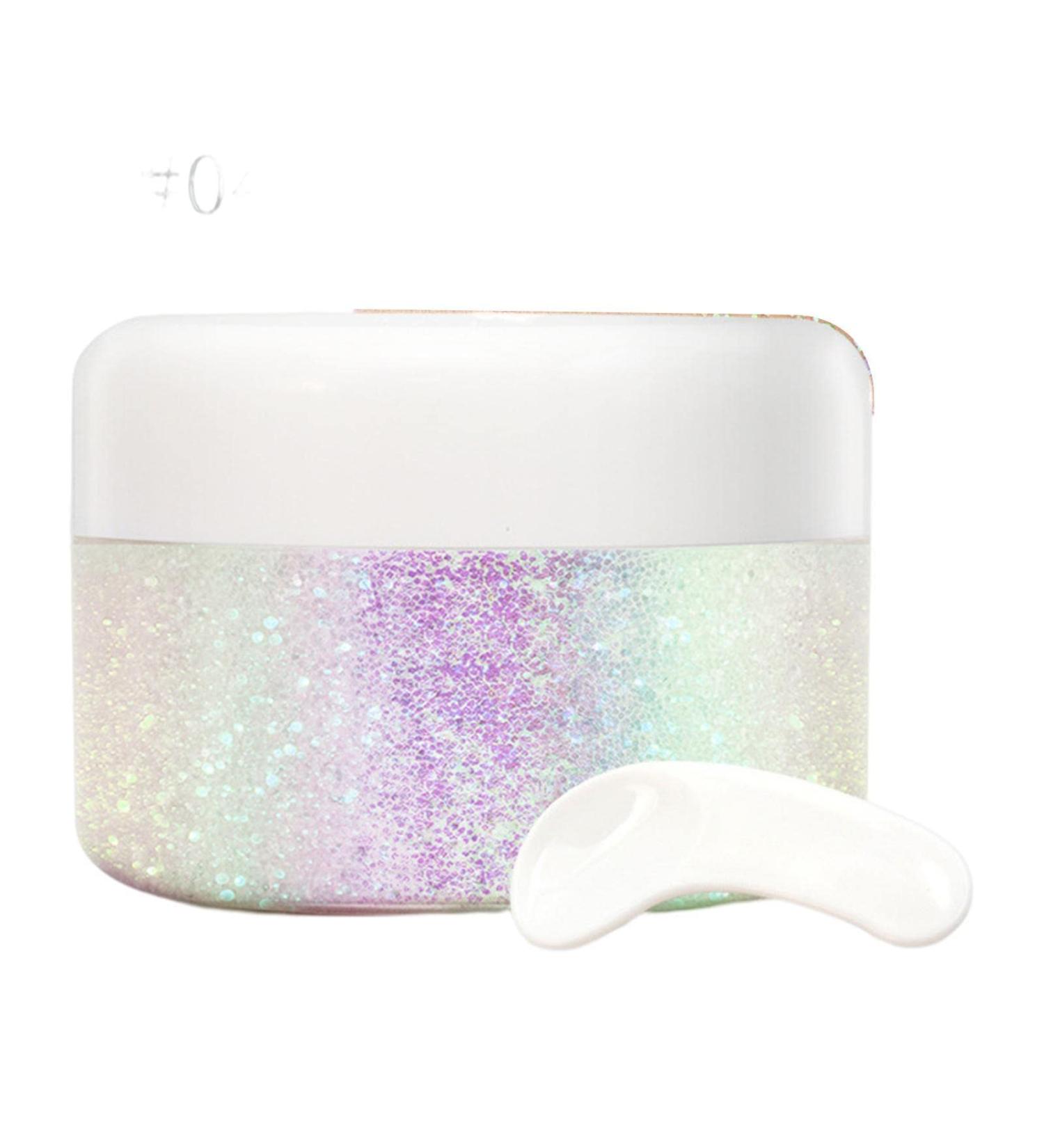 Hair Gel | Makeup for Face Body and Hair - Sparkling Mermaid Holographic Sequins for Makeup Body and Hair Festival and Accessories Jimii 04# - Buy Online on GoSupps.com
