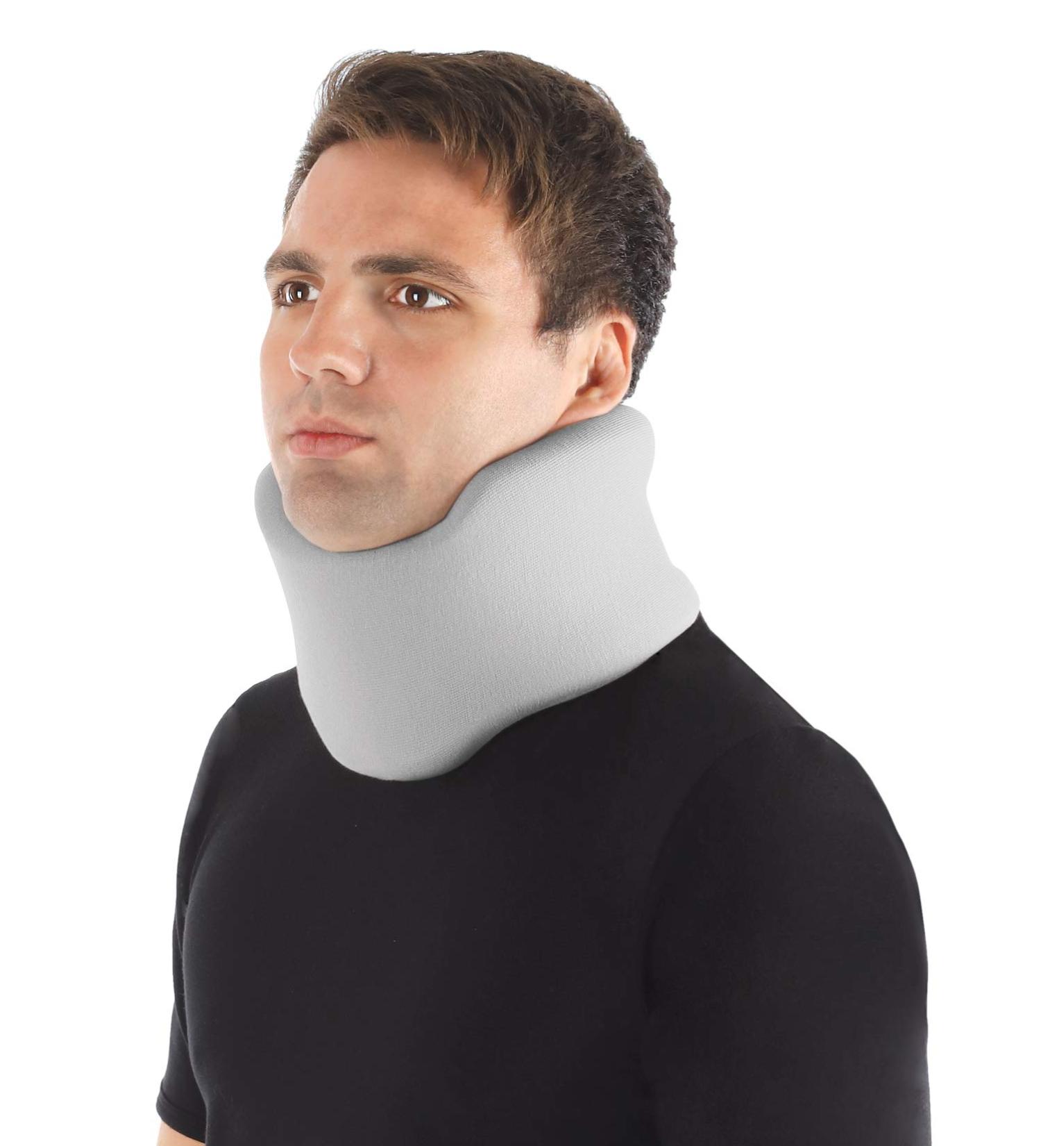 Toros Group Adjustable Ruff Neck Support Tie - Soft 100% Cotton Cervical Relief for Spine Muscle & Joint Pressure - Large Gray 12cm - Buy Online on GoSupps.com
