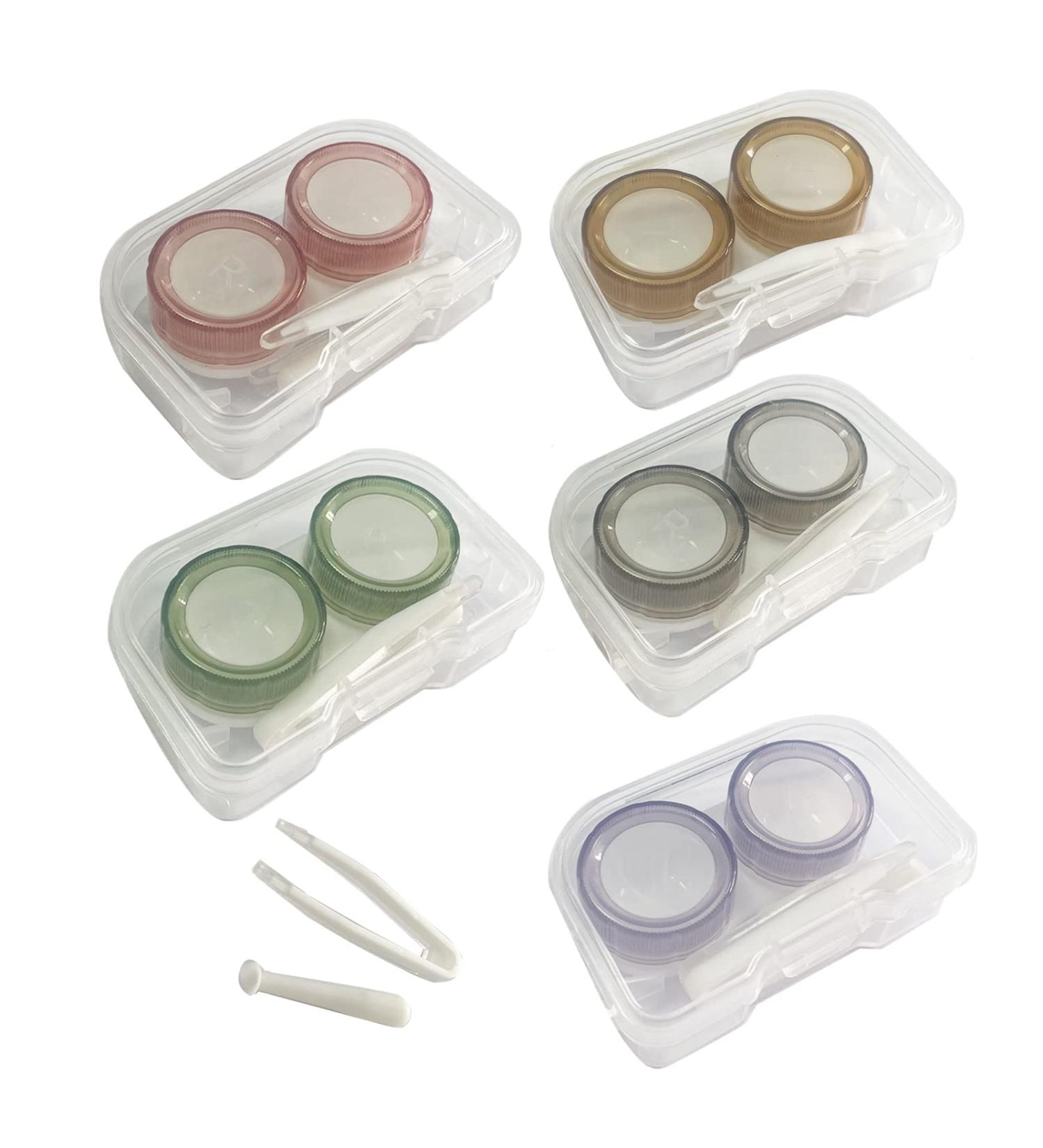 Buy Hown 5x Colorful Contact Lens Containers - Portable Mini Storage Case for Travel & Home | Transparent Contact Lens Kit - Buy Online on GoSupps.com