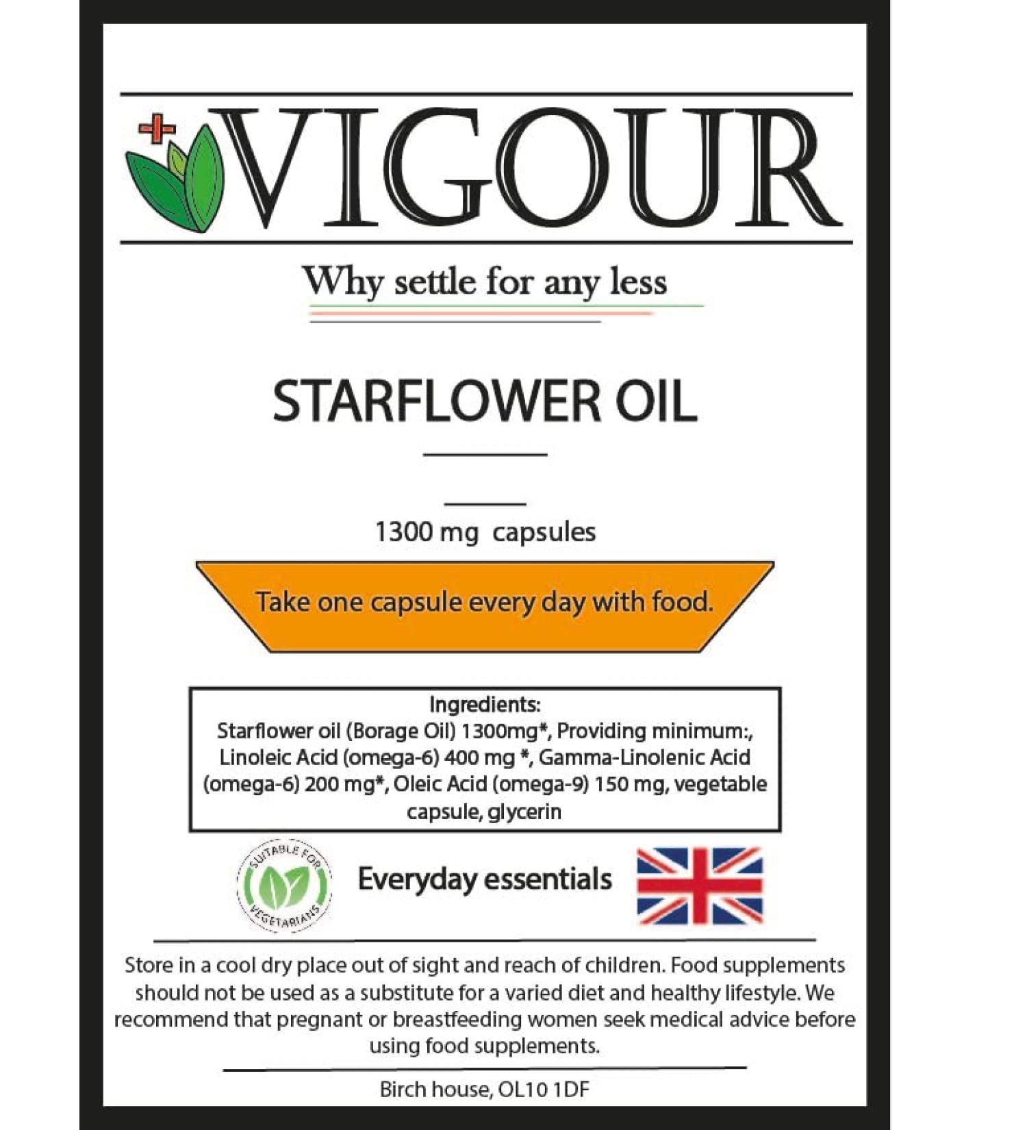 Starflower Oil - 60 High Strength 1300mg Capsules