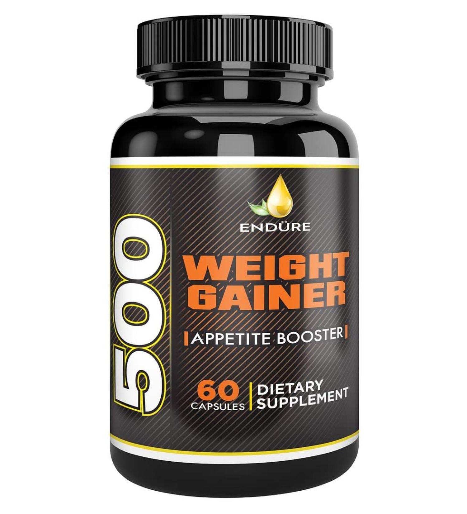Endure Weight Gainer and Appetite Booster 60 Capsules - Amino Acid Formula for Fast Weight Gain and Fat Burning - Best Weight Gain Pills - Buy Online on GoSupps.com