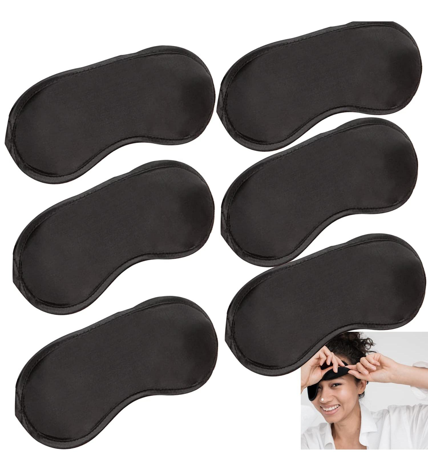 6 Pack Black Blindfold Eye Masks for Sleep, Party Games, Travel - Adjustable Strap for Adults, Kids - Team Building, Party Supplies - Buy Online on GoSupps.com
