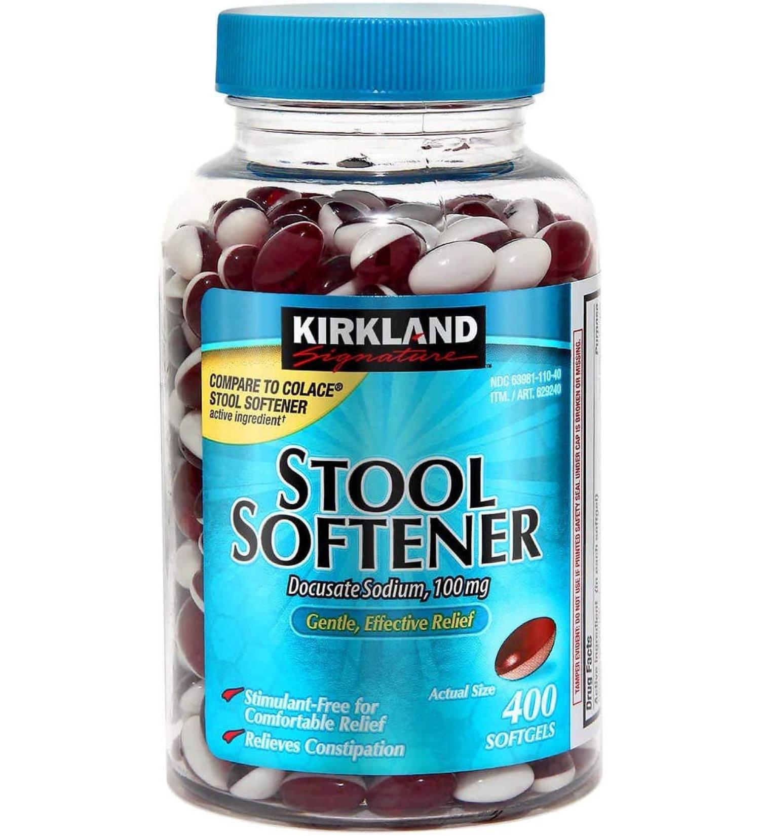 Kirkland Signature Stool Softener 100mg (400 Softgels) with Olitec Pill Organizer - Buy Now! - Buy Online on GoSupps.com