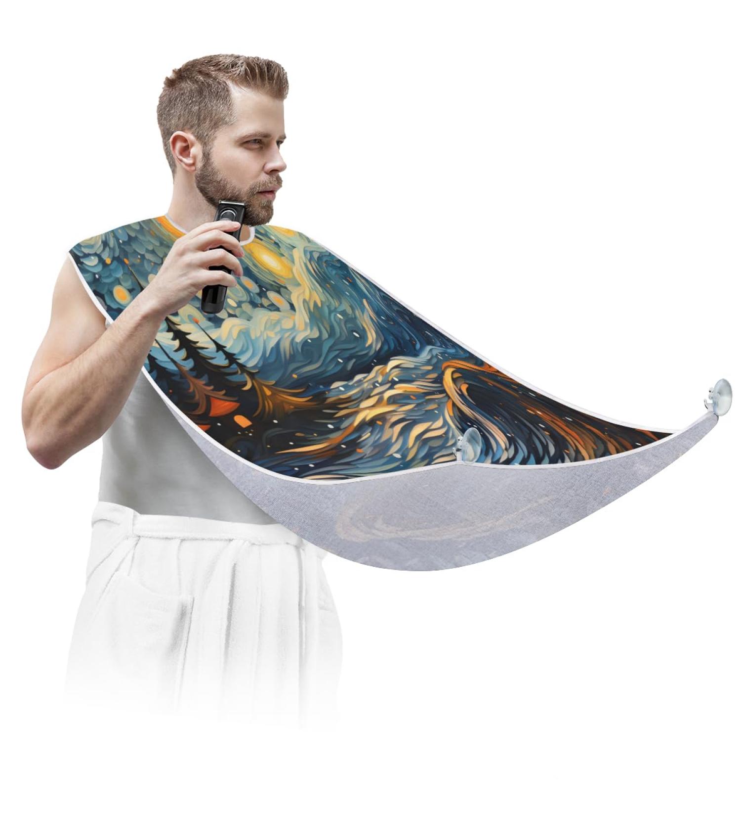 Burning Baseball Beard Bib Apron Ultimate Beard Hair Catcher for Men | Perfect Father's Day & Christmas Gift for Dad or Husband - Buy Online on GoSupps.com