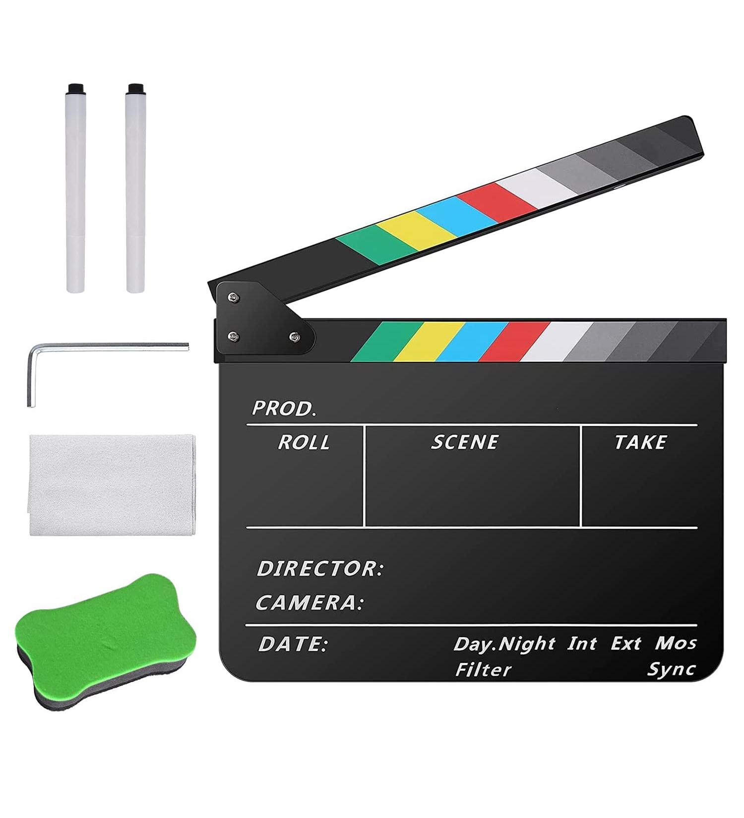 ANTEEKE 10x12inch Acrylic Movie Clapper Board Set - Film Clapboard for Decoration and Props - Buy Online on GoSupps.com