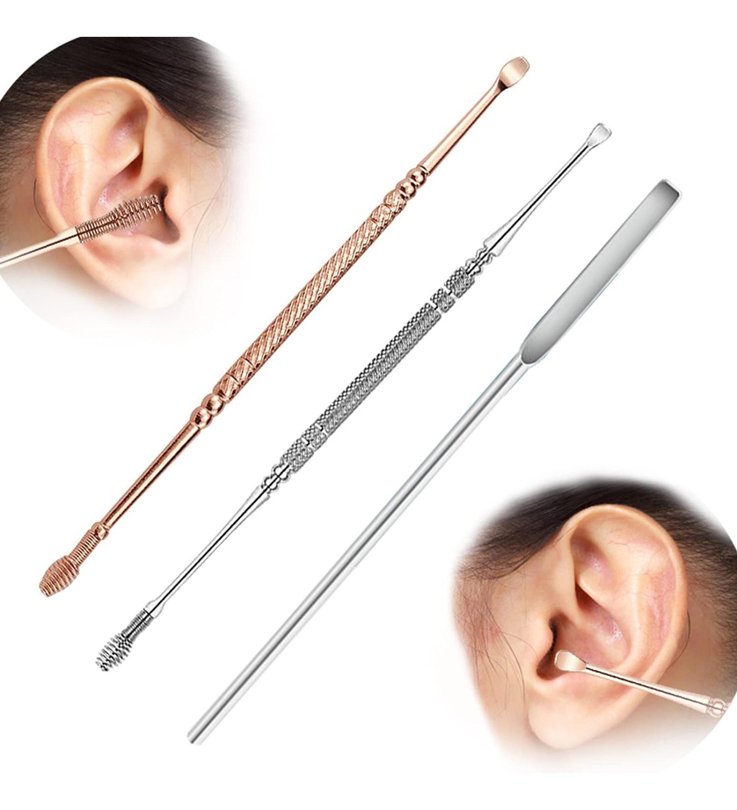 Dual Head Spring Ear Cleaner 3Pcs Spiral Ear Wax Removal Cleaner Tool Stainless Steel Ear Cleaning Tool Earwax Removal Kit for Portable Soothing & Anti-Itch Earwax - Buy Online on GoSupps.com