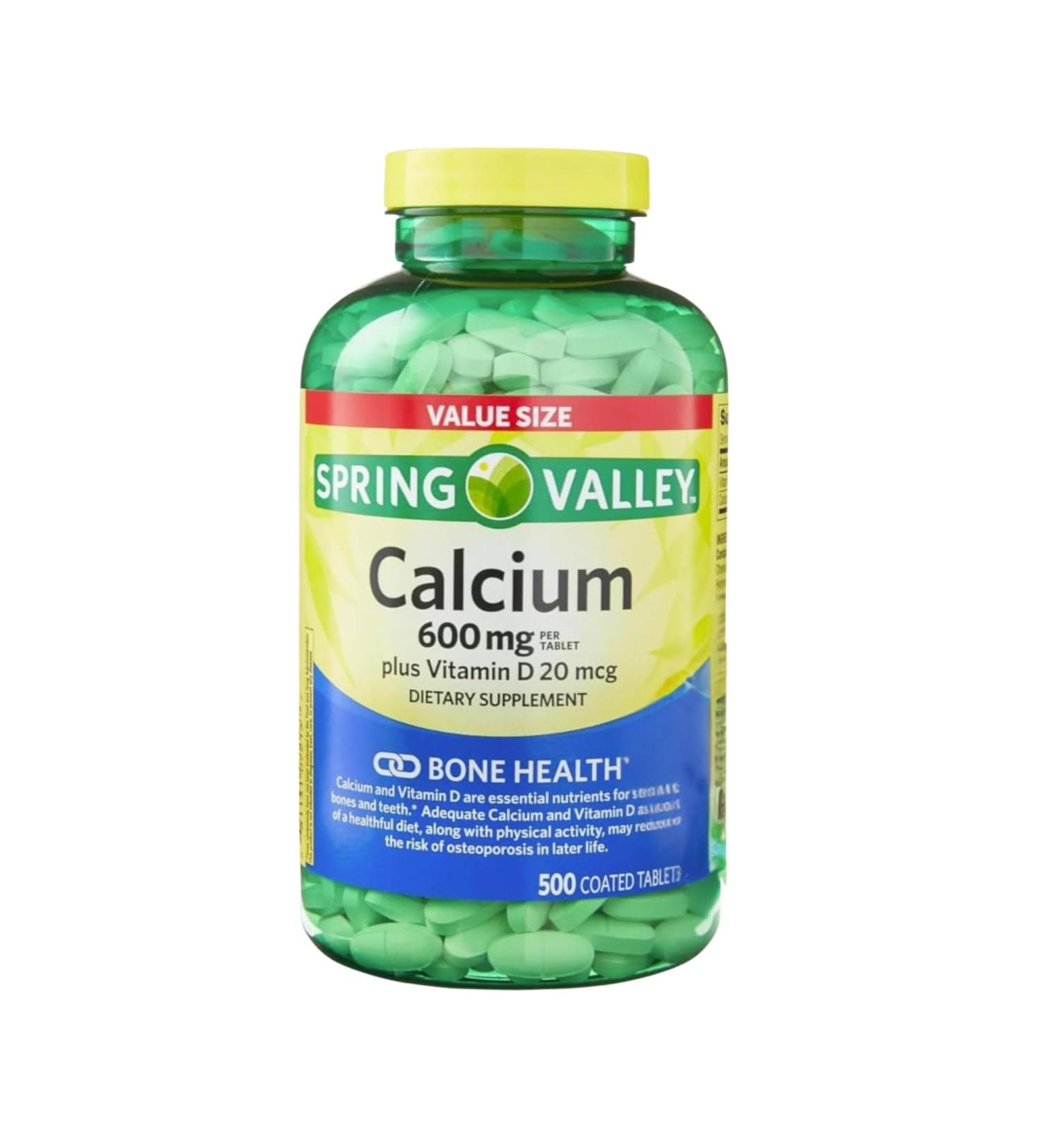 Calcium Supplement for Women and Men 600 mg Calcium with Vitamin D3 Essential Bone Health Support 500 Tablets Per Bottle for Over 8 Months (250 Days) of Supply (Pack of 1)