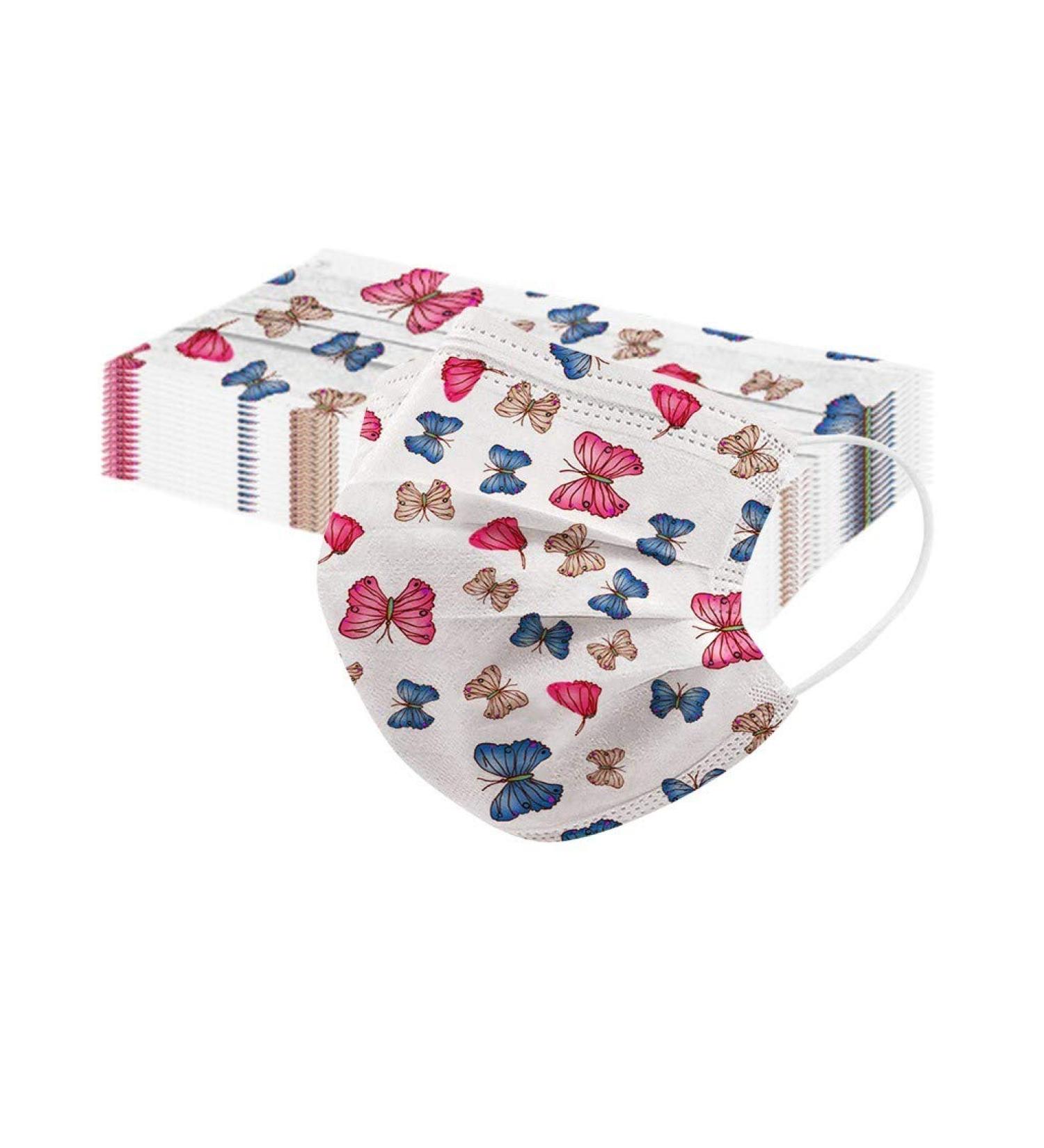 BEIBEIA Adult Disposable Fa_ce Ma_sks Valentine's Day 3Ply Face Masks Cute Print Breathable Face Balaclava 50pc-35 - Buy Online on GoSupps.com