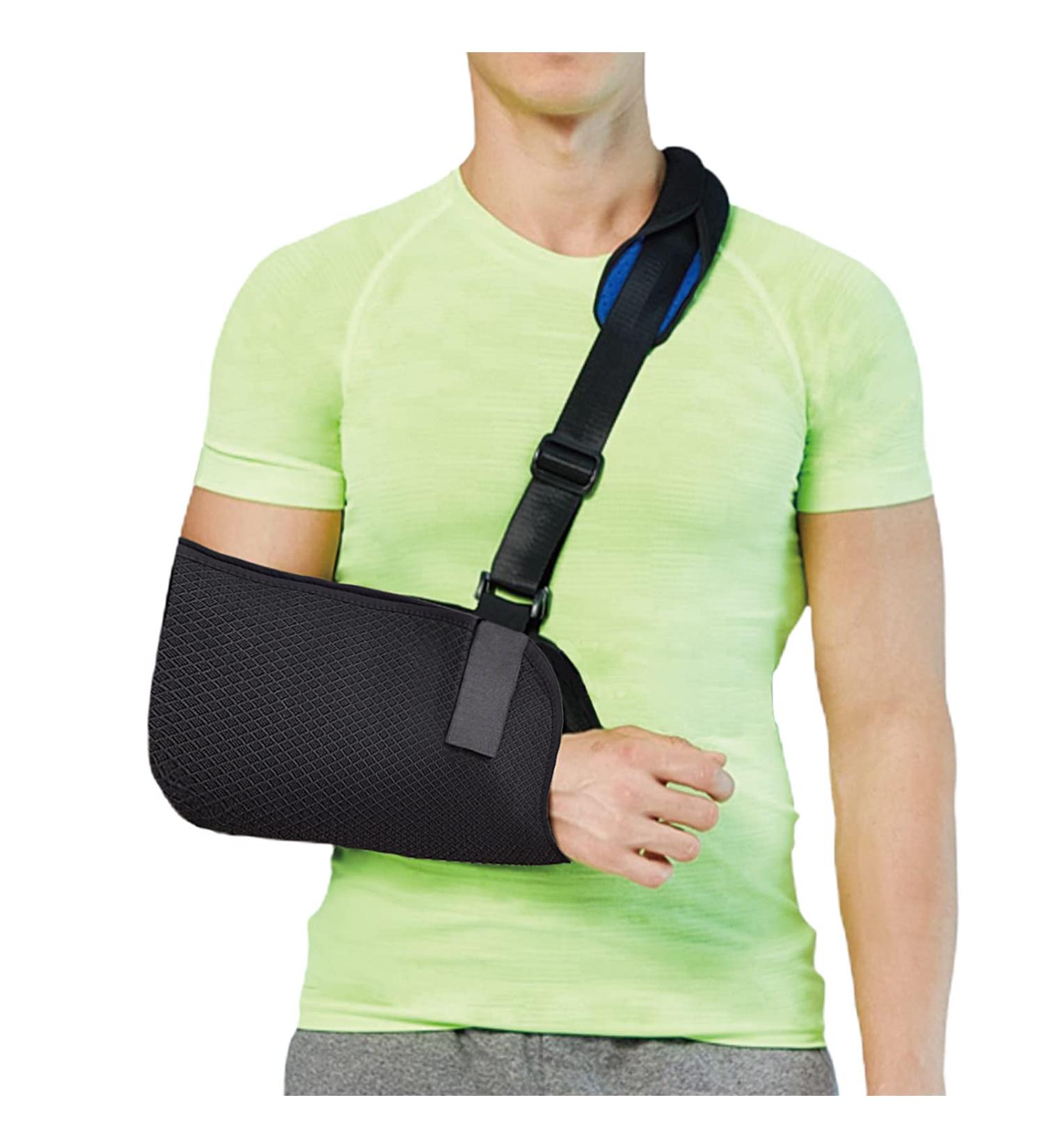 Aastin Arm Sling Shoulder Immobilizer for Women Men Teenagers - Adjustable Shoulder Strap with Foam Neck Pad - Ideal for Wrist Elbow Shoulder Injury - Size Medium - Buy Online on GoSupps.com