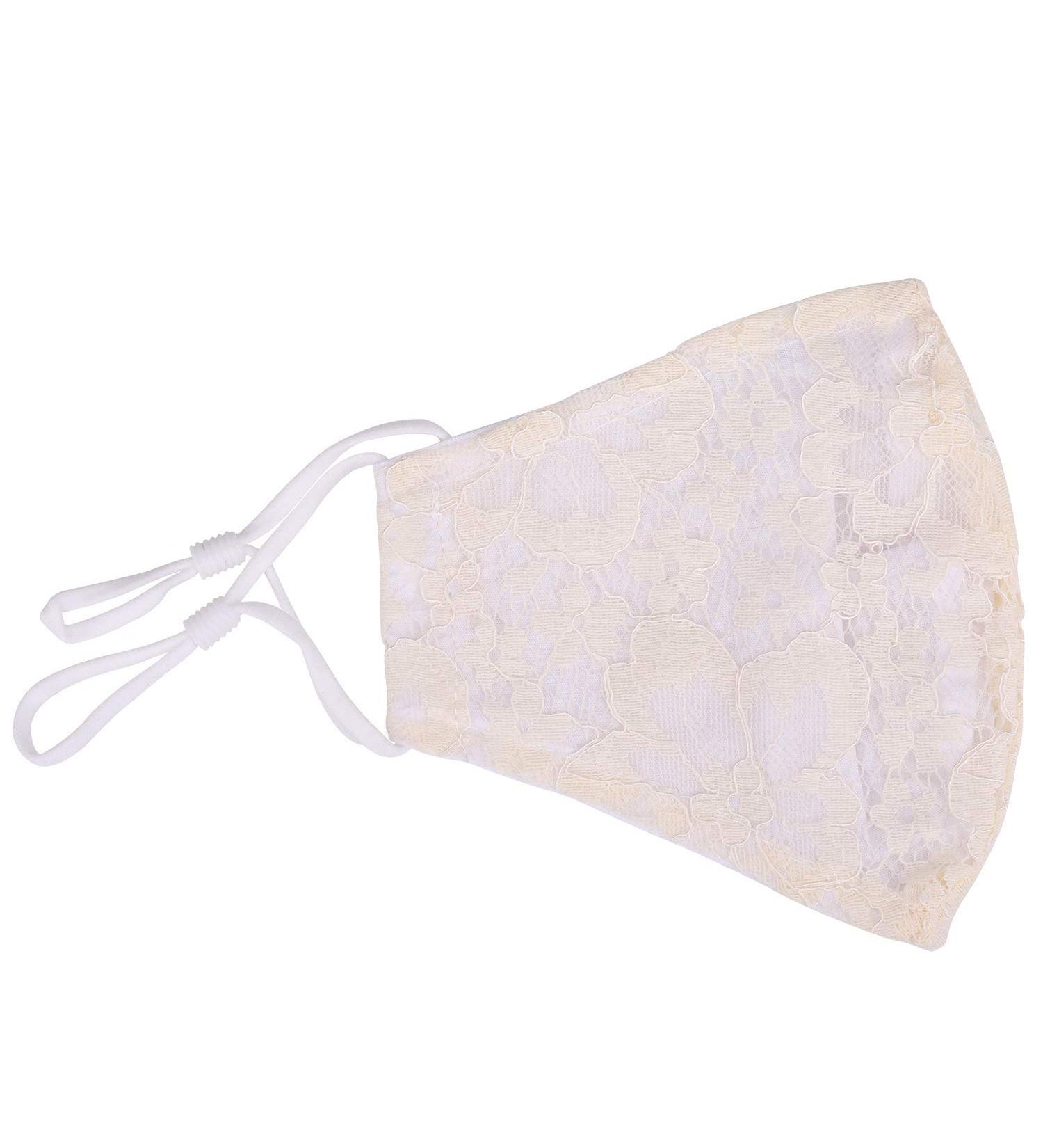 Buy Reusable 3-Ply Cotton Cloth - Washable Beige Lace Print | Eco-Friendly International Shipping - Buy Online on GoSupps.com