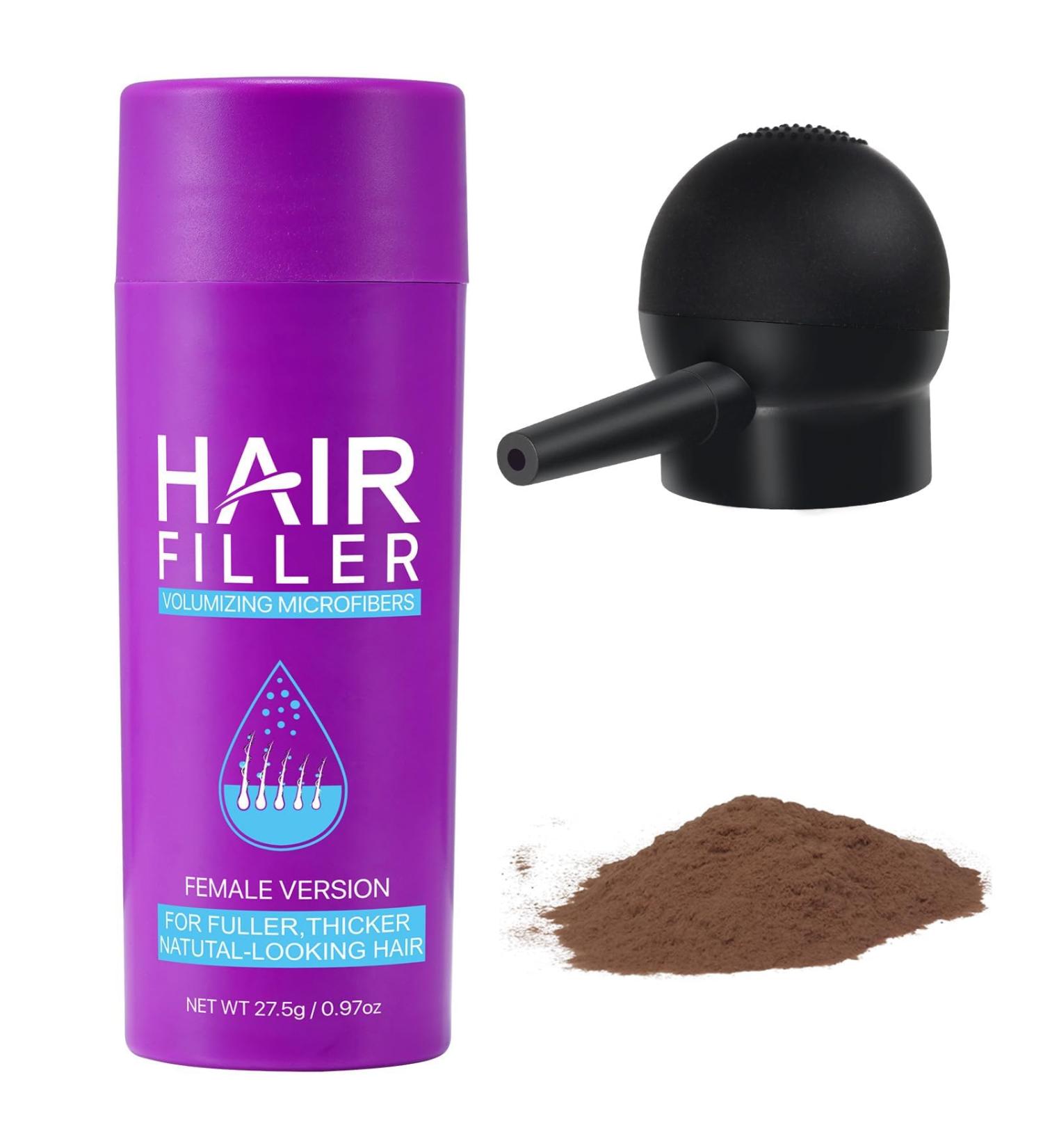 Hair Building Fibers for Thinning Hair - Natural Hair Thickener Undetectable Concealer - 15 Sec Coverage for Women - 0.97OZ Medium Brown - Buy Online on GoSupps.com