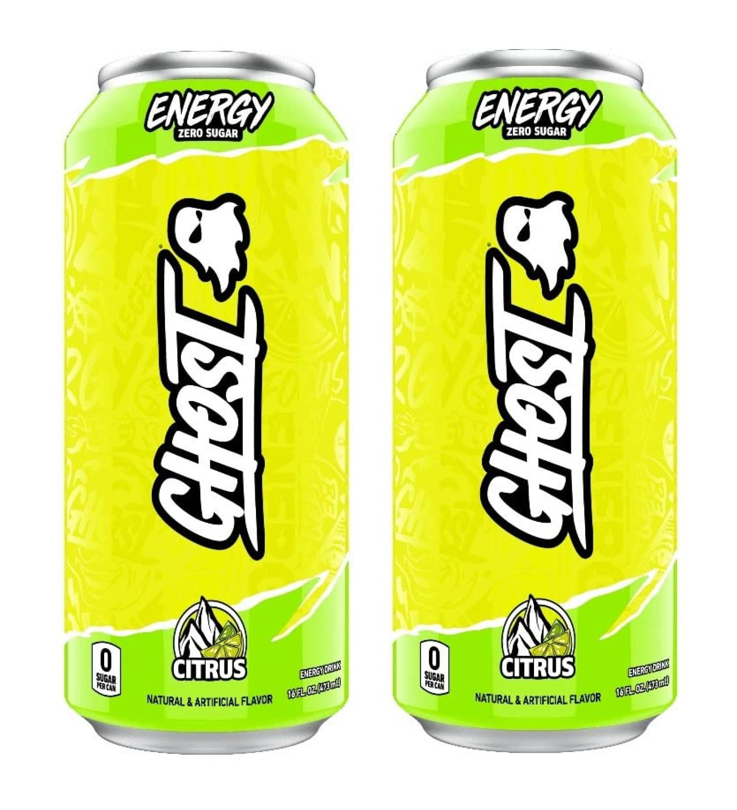 GHOST ENERGY Drink Sugar-Free Energy Drink Energy & Focus & Natural Caffeine L-Carnitine & Soy & Gluten-Free Drink (Citrus 16oz 473ml) (PACK OF 2) (USA IMPORT) - Buy Online on GoSupps.com