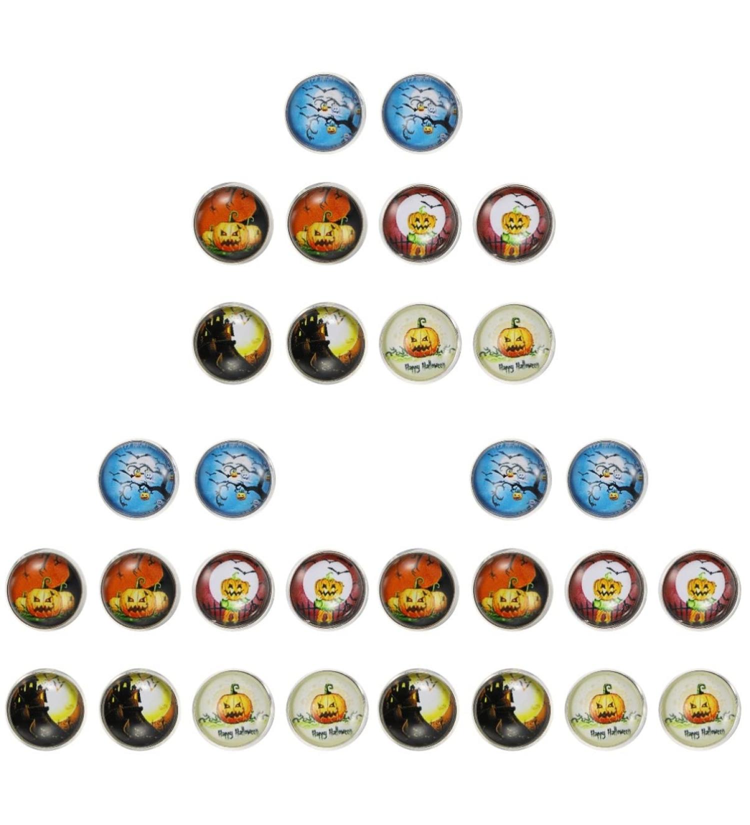 EXCEART 15 Pairs Halloween Earrings Men's Suits Black Stud Earrings for Men Creative Earrings Spider Round - Buy Online on GoSupps.com