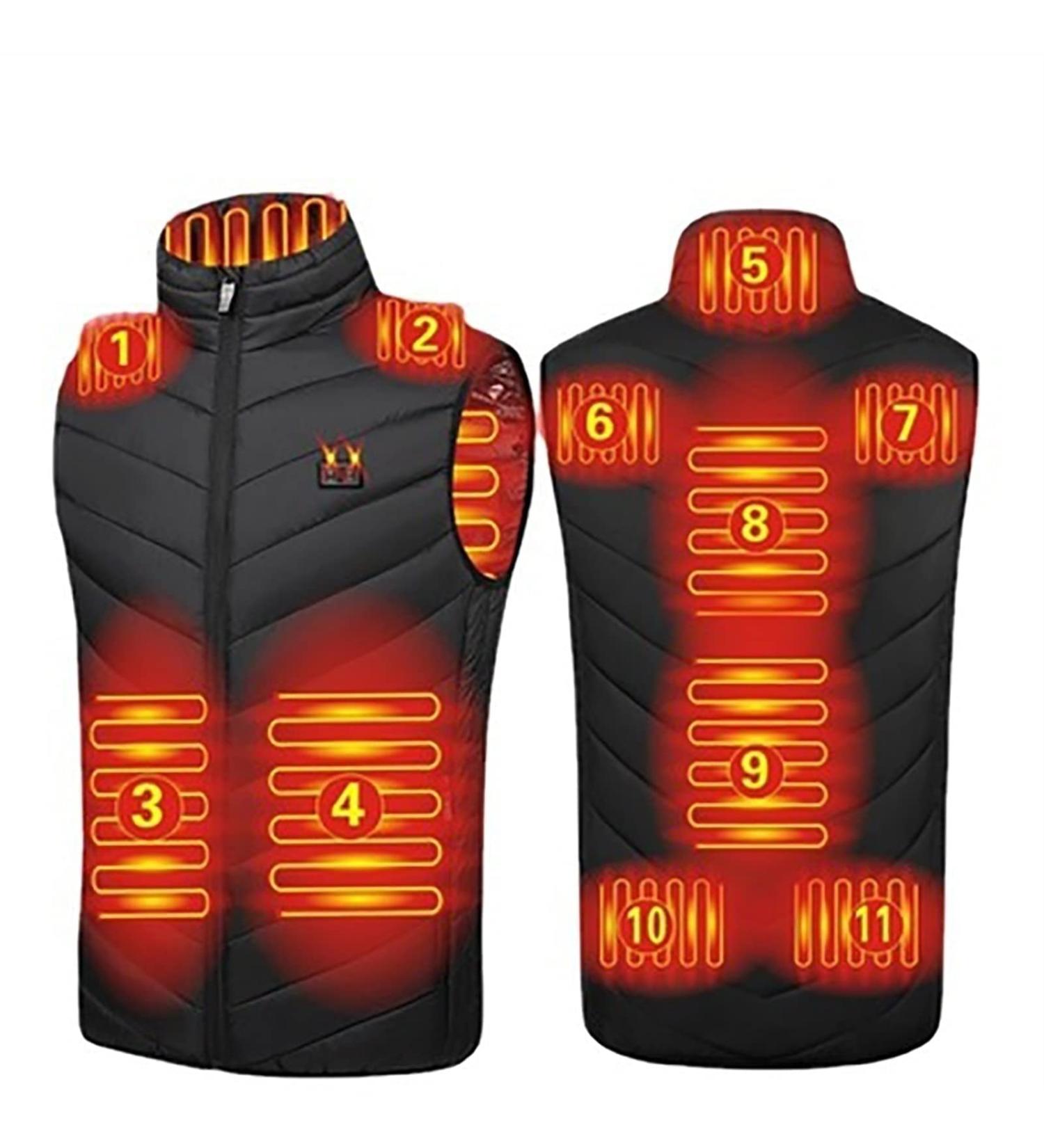 Heated Vest USB Electric Heated Jacket Winter Vest - X-Large Black | for Outdoor Motorcycle Camping Fishing Skiing - Buy Online on GoSupps.com