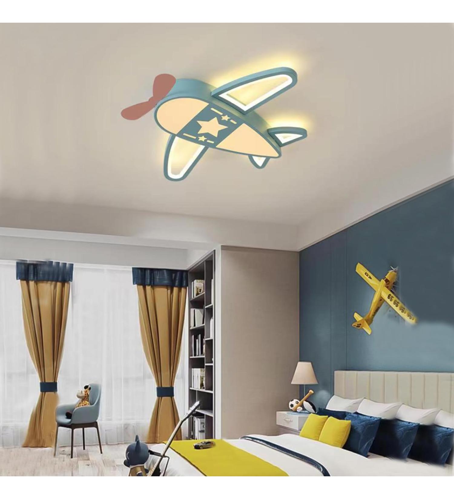 BOKALAKA Aeroplane Ceiling Light | LED Cartoon Lamp for Kids | 91W Colorful Ceiling Light for Bedroom & Living Room - Buy Online on GoSupps.com