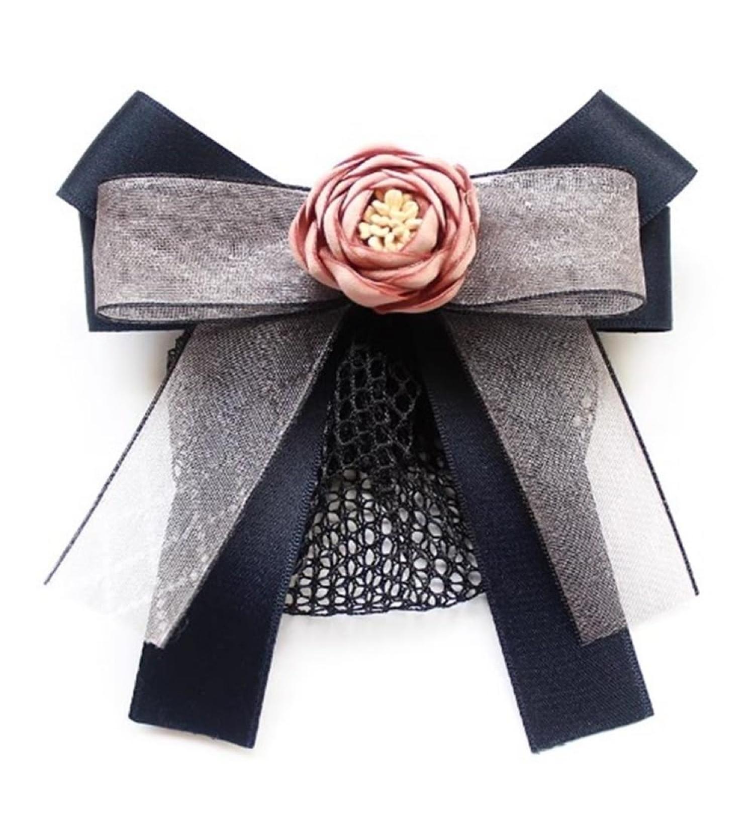 Women Bun Net Women's Fluttering Headband Flower Hair Accessories Hairnet(Blue Style 1)