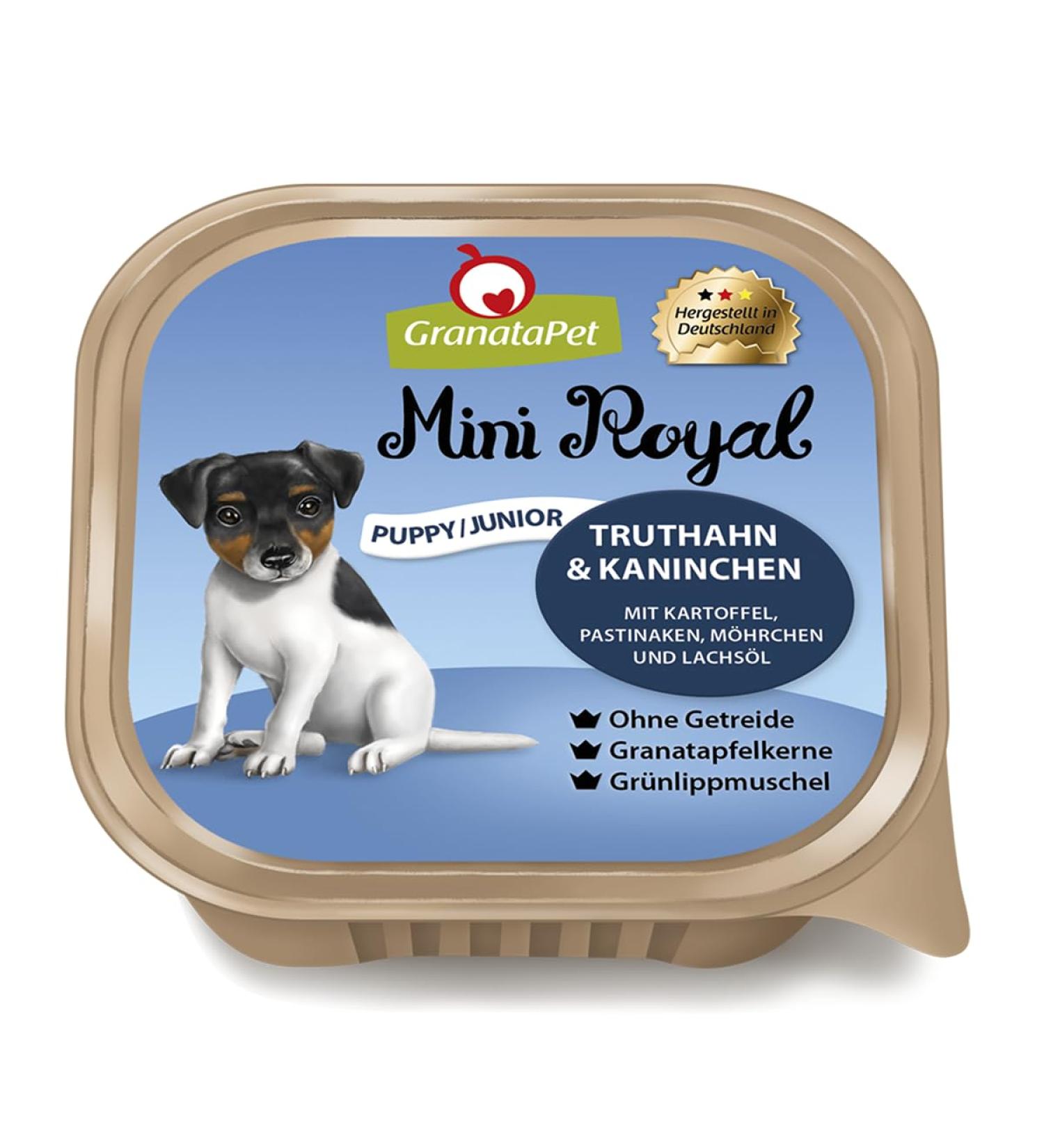 Granapet Mini Royal Turkey & Rabbit Junior - Grain-Free Wet Dog Food (11 x 150g) | Healthy No Added Sugar Ideal for Puppies - Buy Online on GoSupps.com
