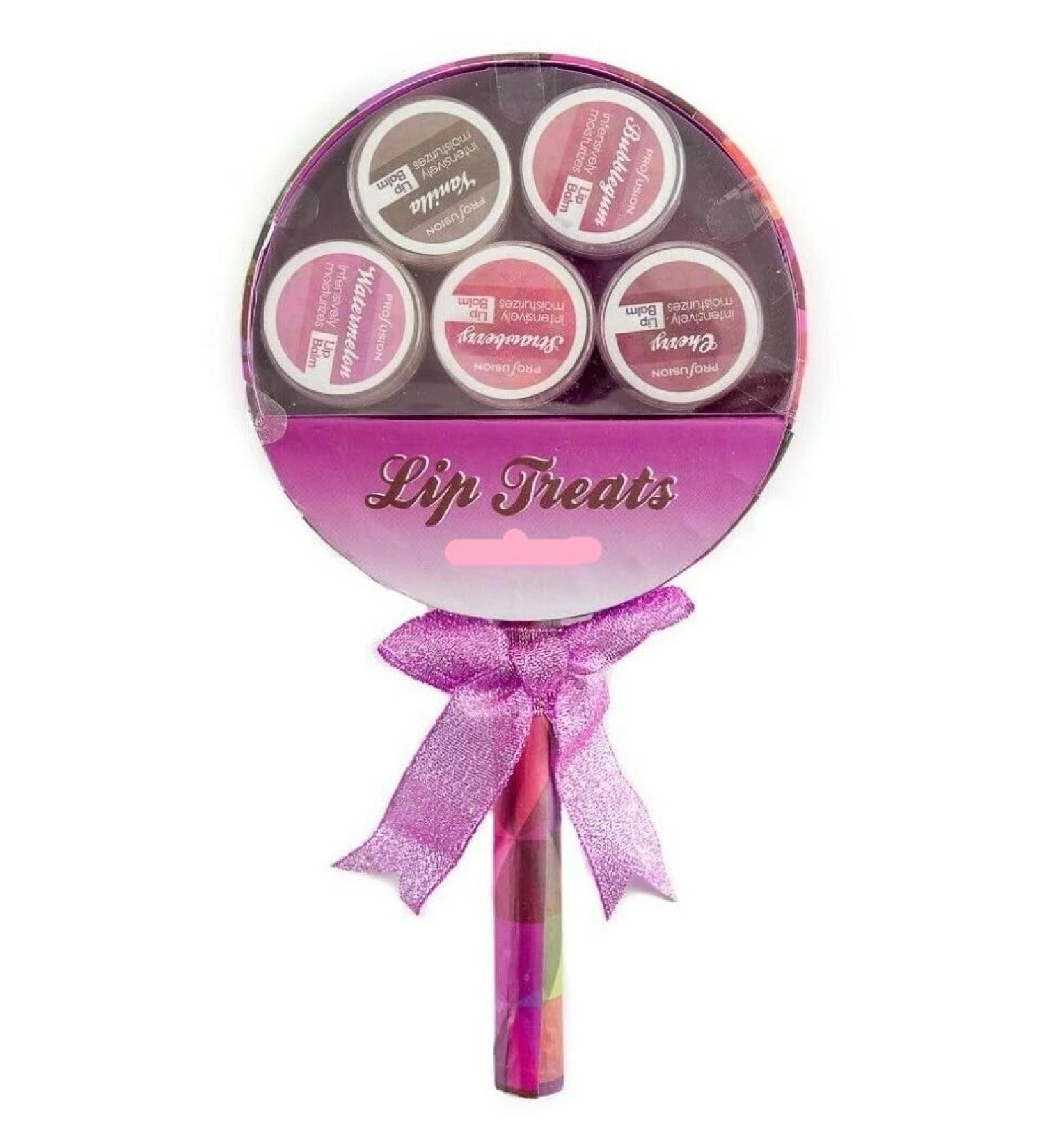 Lip Treats Lollipop Style Lip Balm Gift Set 5 Piece Collection Pink
