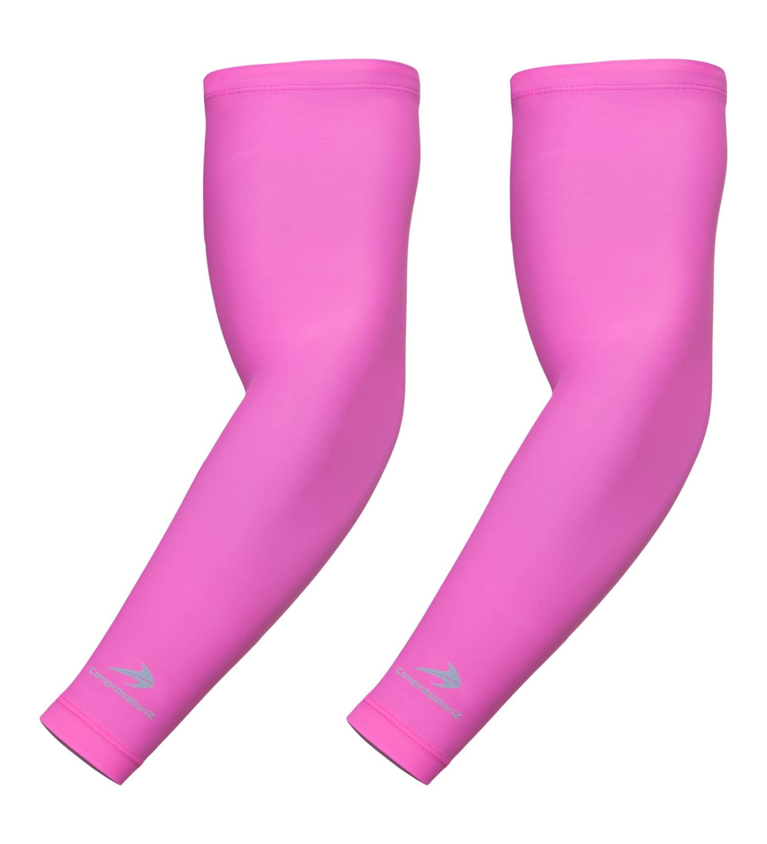 CompressionZ UV Protection Compression Arm Sleeves Pink XS for Men & Women - Buy Online on GoSupps.com
