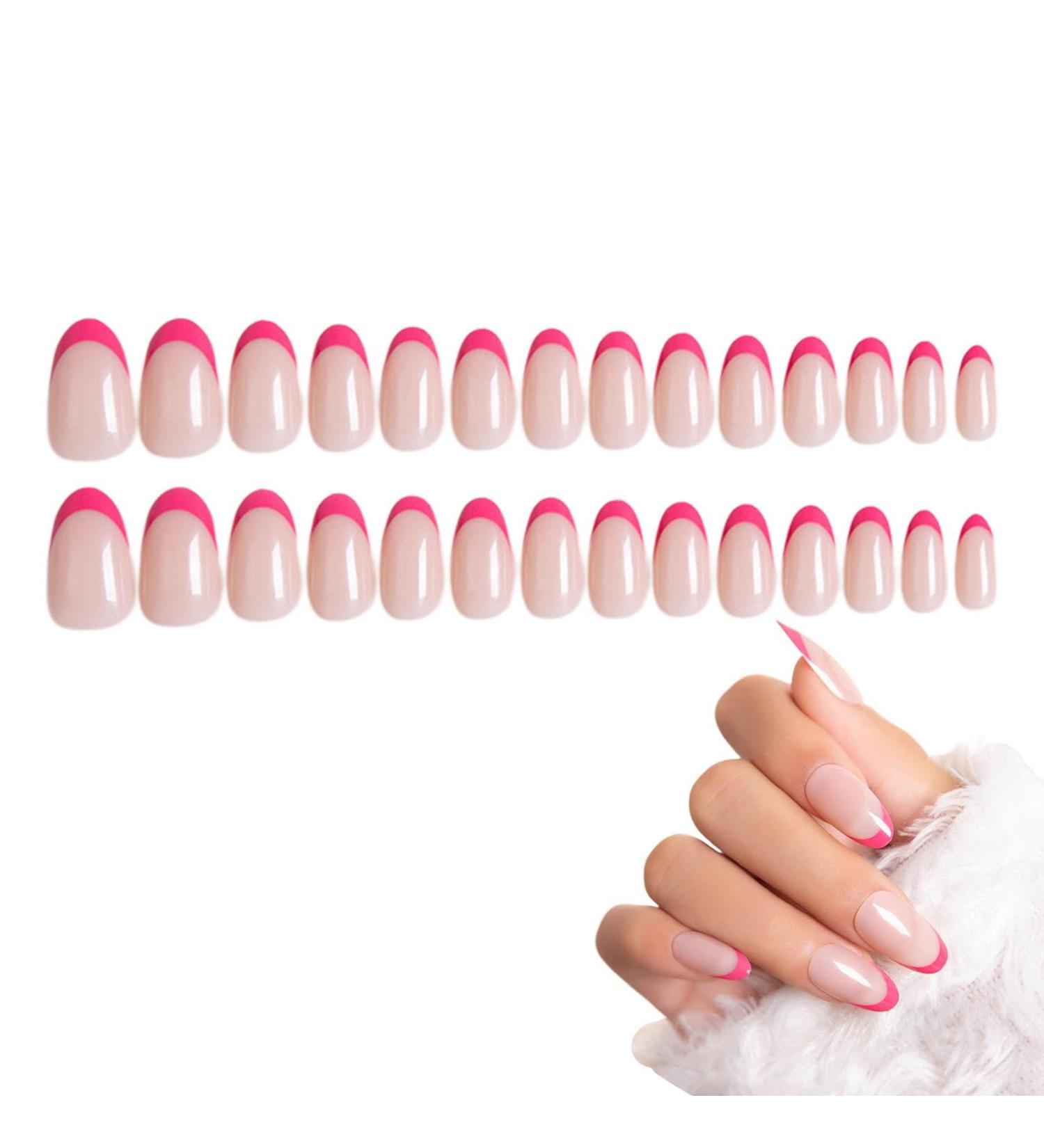 Almond Press On Nails - Short Almond Nails French False Nails Easy to Match with Any Outfit Nude Press On Fake Nails Short for Masquerade Valentine's Day Wedding Christmas Haoying Style 2 - Buy Online on GoSupps.com