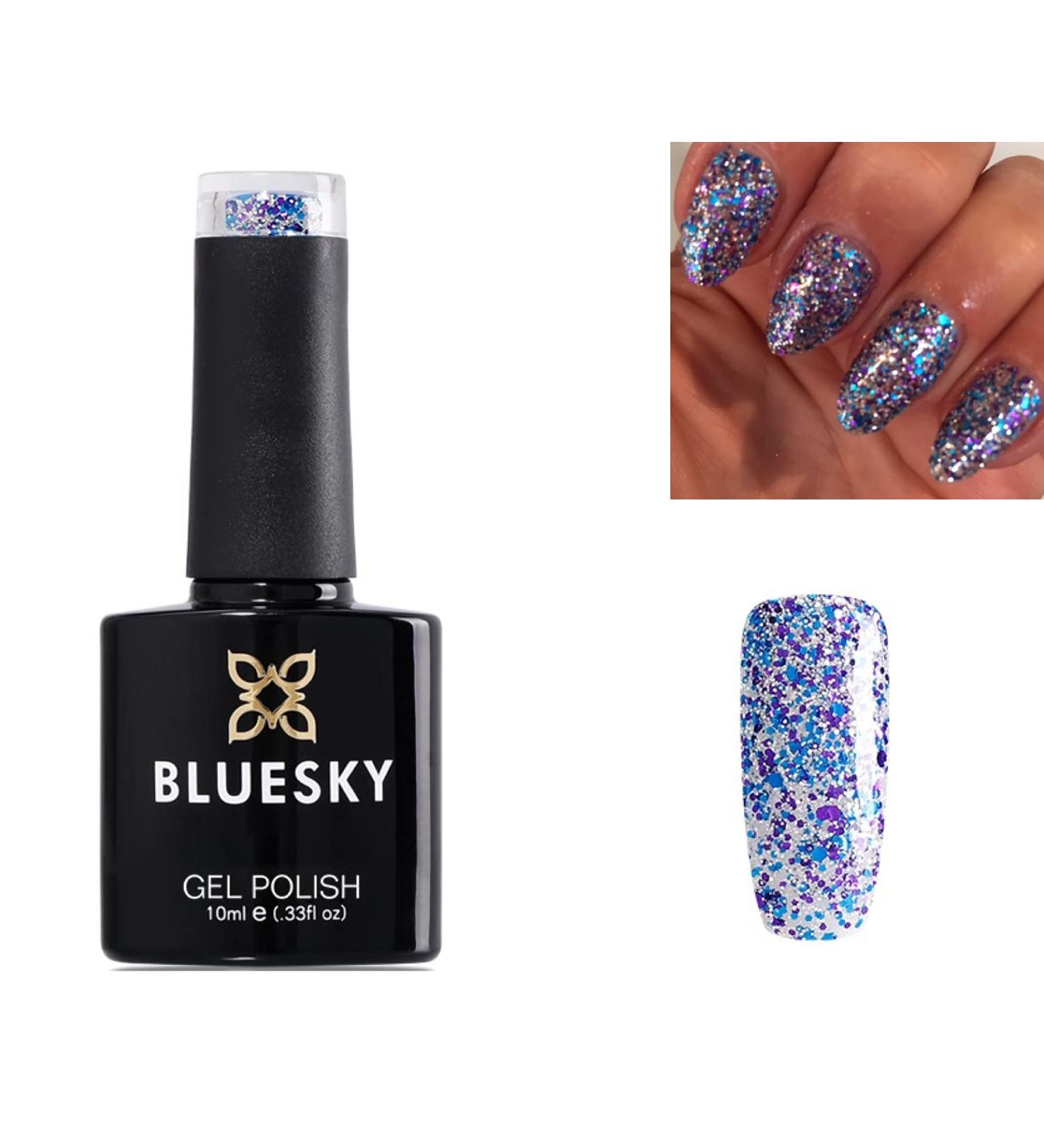Bluesky GEL NAIL POLISH SILVER GLITTER Blue Purple Multi Glitter CHRISTMAS Sparkle JUST DANCE SP11 UV LED Soak Off 10ml - Buy Online on GoSupps.com