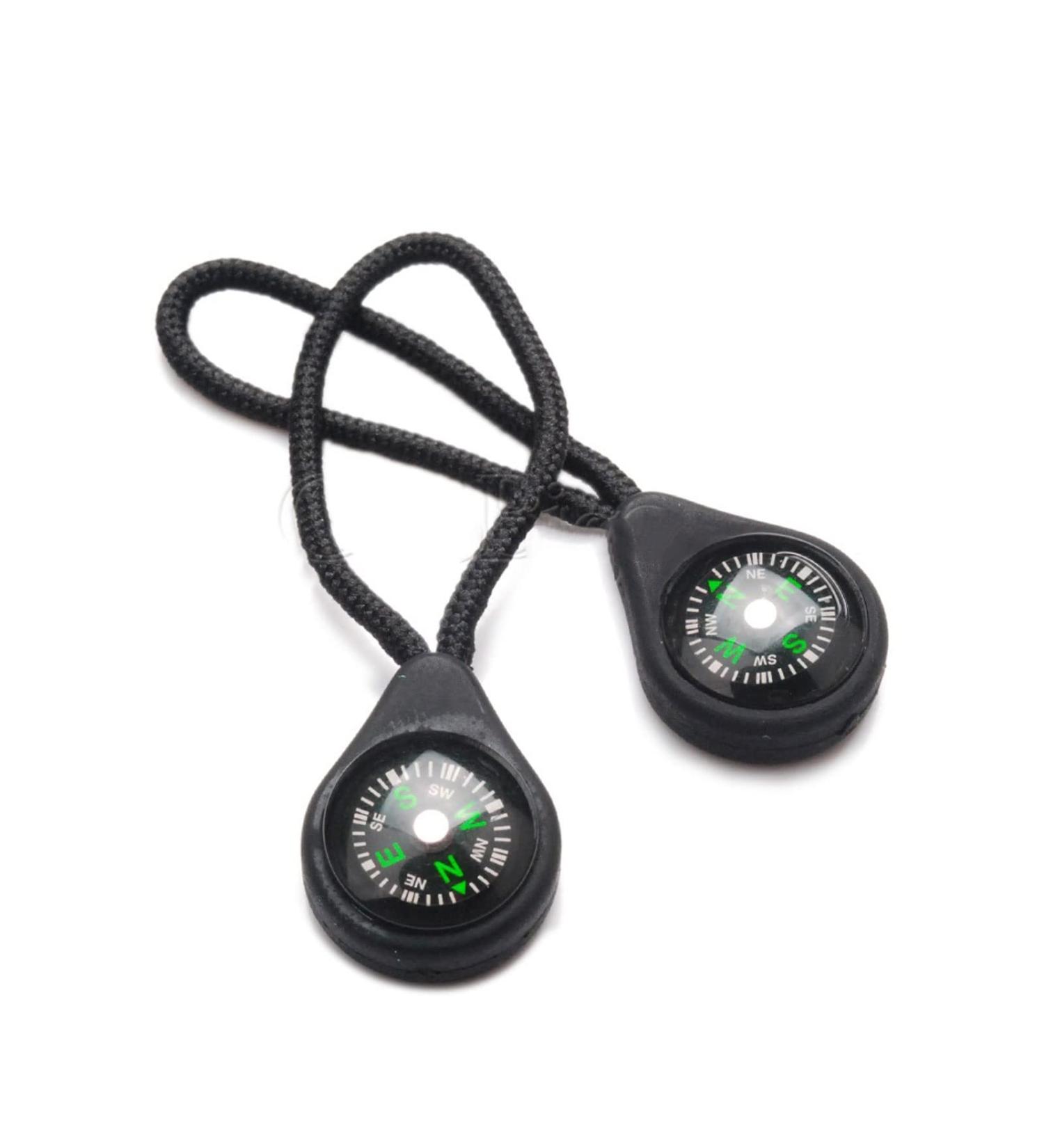 Digjobk Mini Compass Zipper Pull for Outdoor Camping - 10PCS Black Navigation Accessory for Backpacks & Sports Gear - Buy Online on GoSupps.com