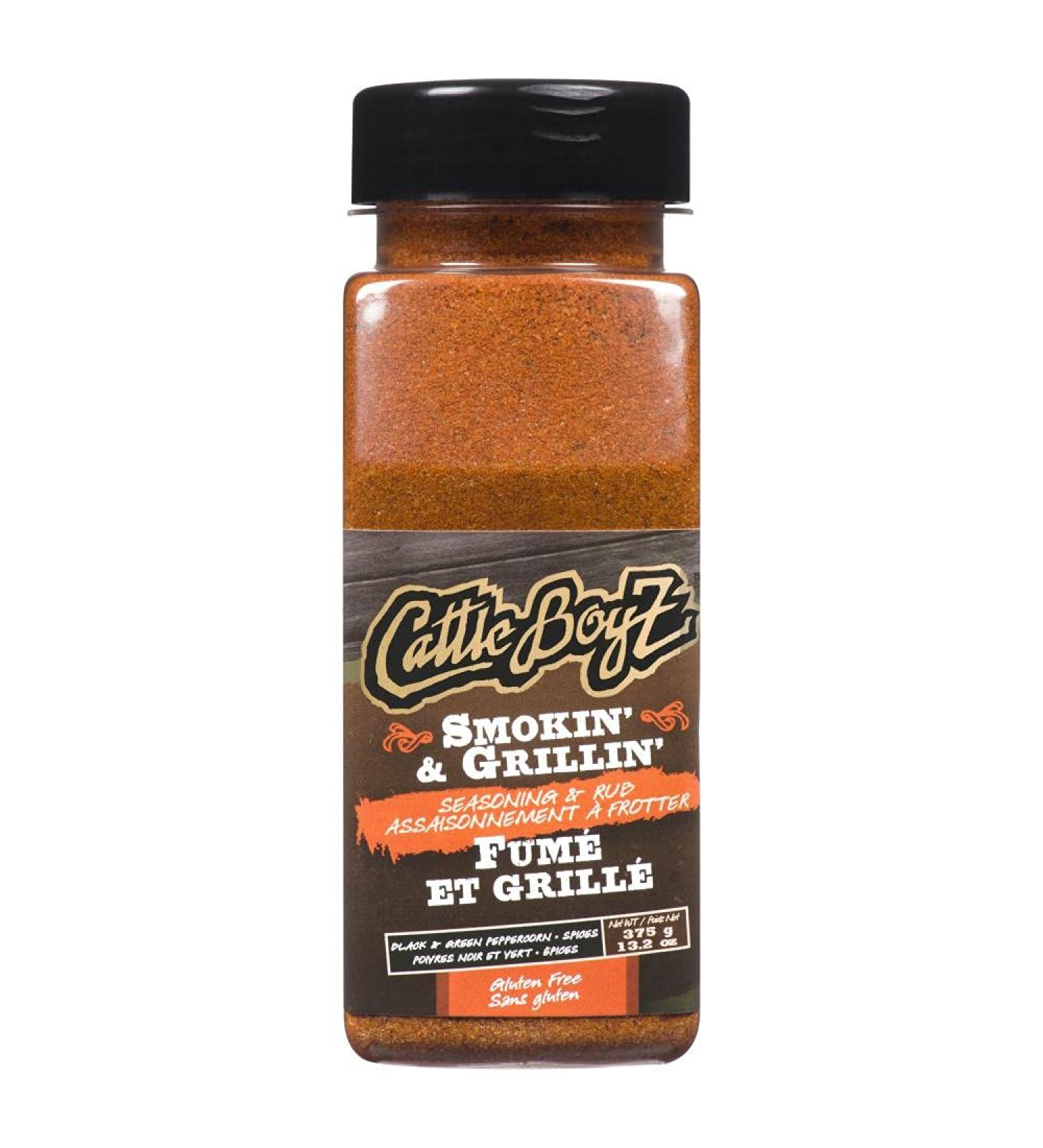 Cattleboyz Smokin & Grillin Seasoning & Rub Smokey + Grilled Perfect for BBQ + Stir Fry Gluten Free No MSG 375g - Buy Online on GoSupps.com