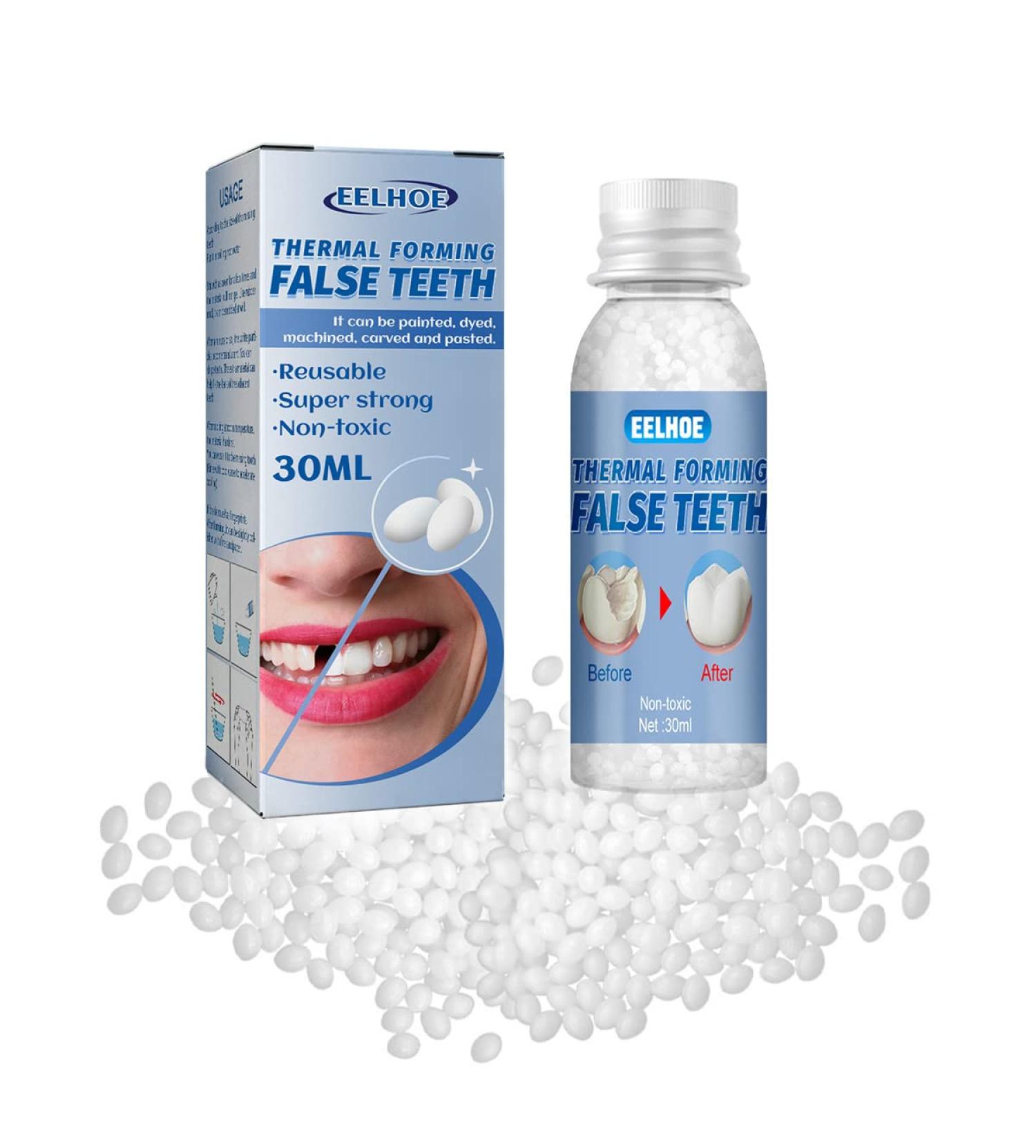 Temporary Tooth Repair Kit - DIY Heat Fit Beads for Missing & Broken Teeth - 30g - Buy Online on GoSupps.com