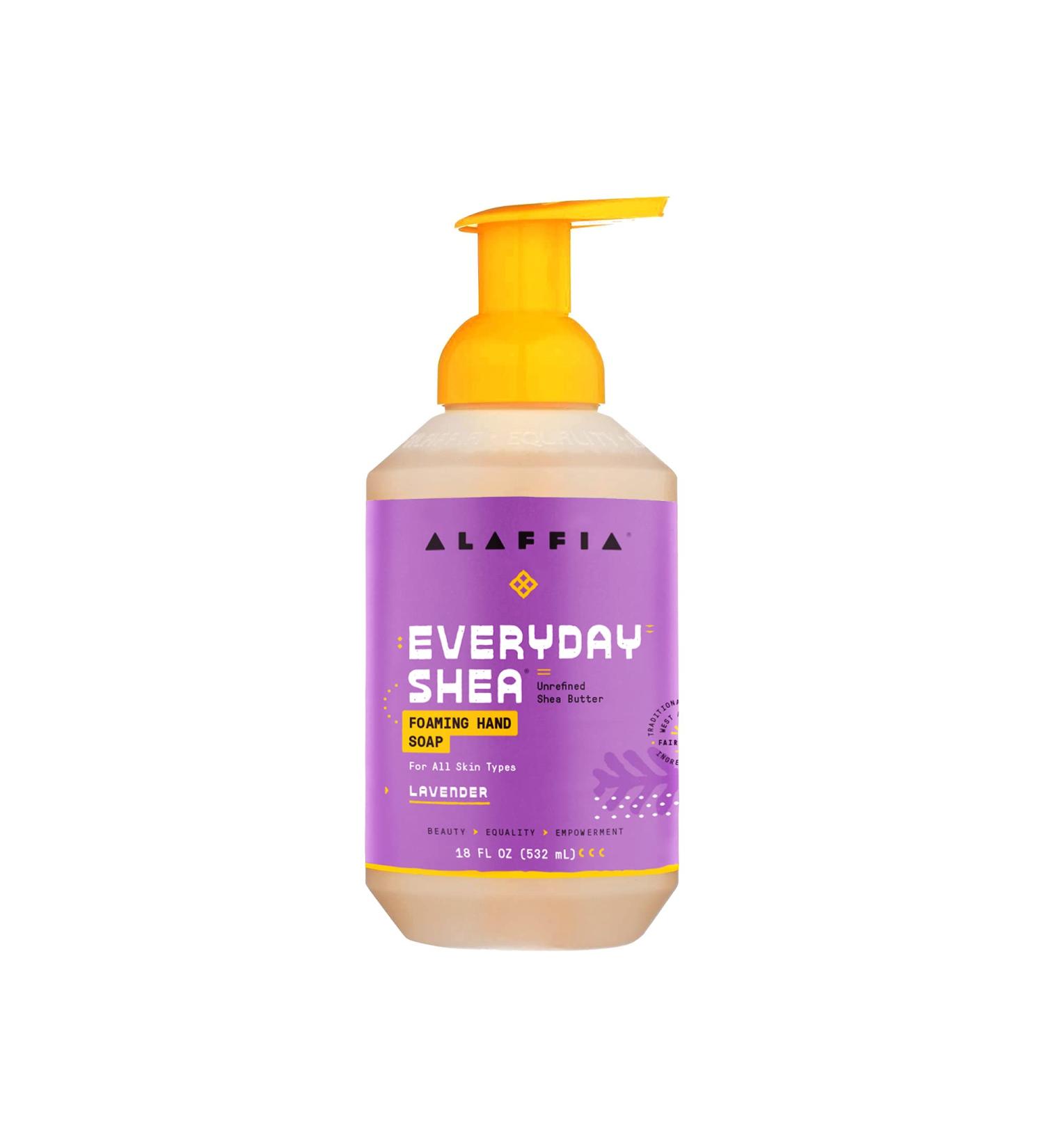 Alaffia EveryDay Shea Foaming Hand Soap - With Shea Butter, Neem, and Coconut Oil - Lavender Scent - 18 Fl Oz - Buy Online on GoSupps.com