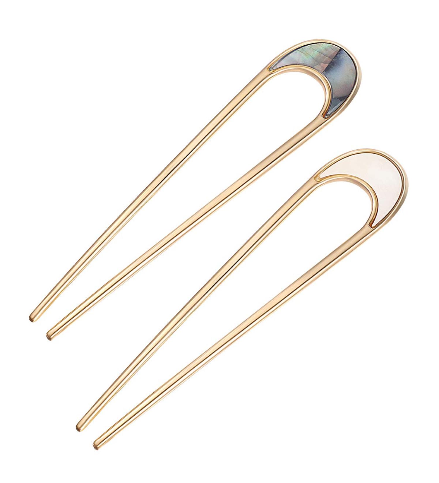 Lurrose Vintage Metal Hair Sticks Set - Moon Design U Shaped Hair Pins for Women & Girls | Elegant Hair Accessories - Buy Online on GoSupps.com