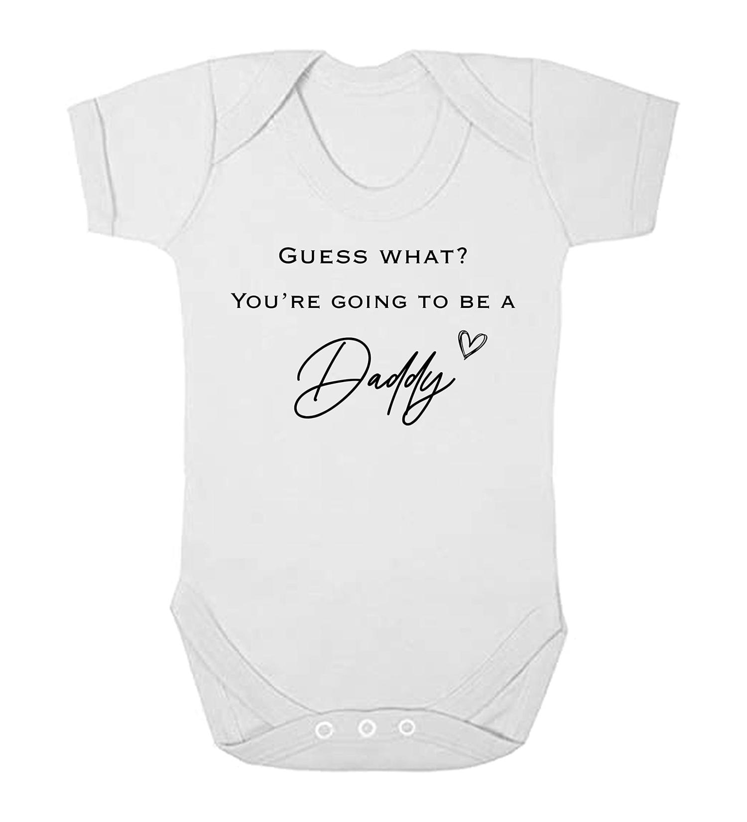 AllAboutTheBump Guess What You're Going To Be A Daddy Baby Announcement Vest Bodysuit - Gift Wrapped with Box - Buy Online on GoSupps.com