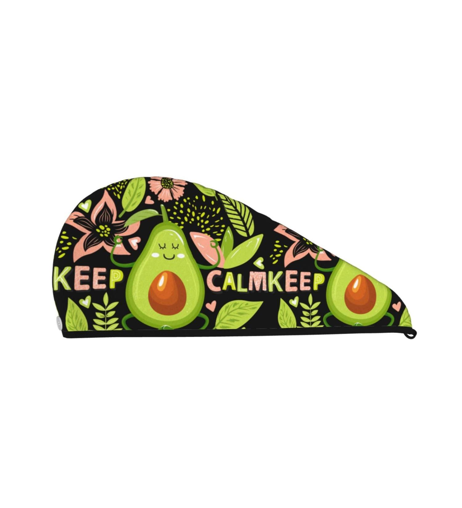 Avocado Keep Calm Microfiber Hair Towel - Super Absorbent Coral Velvet Wrap for Long & Curly Hair | Quick Dry Towel for Women - Buy Online on GoSupps.com