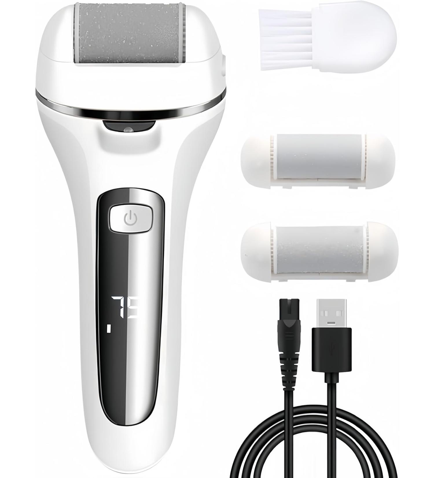 Electric Foot File for Hard Skin - Callus Remover for Feet with Led Display for Removing Hard Dead Skin - Includes 3 Roller Heads - Buy Online on GoSupps.com