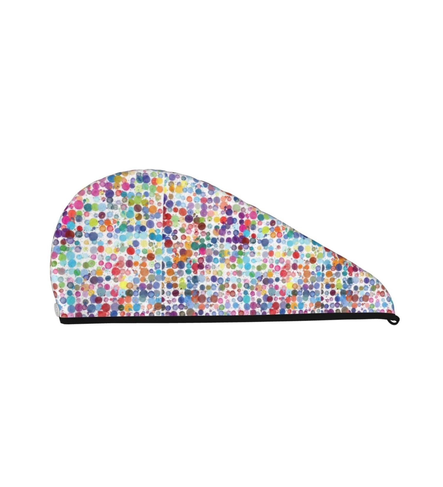 Hair Towel Wrap & Turban for Quick Drying | Colorful Watercolor Dots Shop Internationally - Buy Online on GoSupps.com