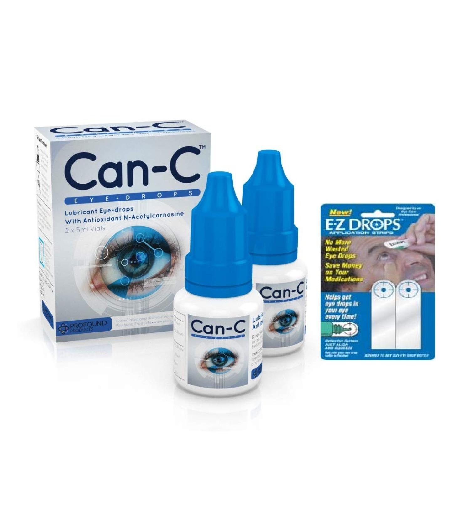 Can-C Eye Drops with EZ Drops Reflective Applicatory Strips - Antioxidant Lubricant Eye Drops (2 Count) - Buy Online on GoSupps.com