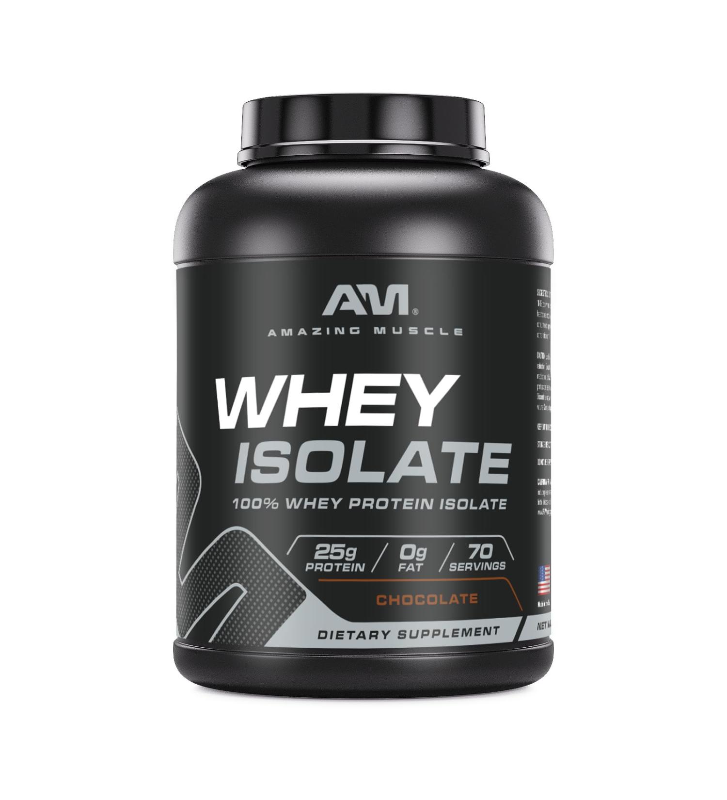 Whey Protein Isolate Powder - 25g Protein Zero Fat 100% Whey Isolate Made in USA - 5lb Chocolate Flavor - Buy Online on GoSupps.com