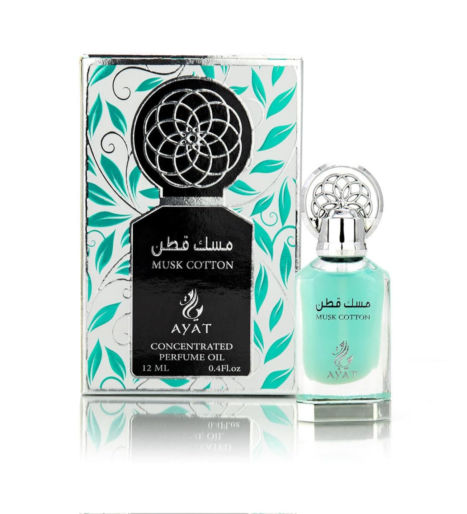 AYAT PERFUMES Perfumed Oil 12ml From Dubai | Musk Halal For Men and Women Alcohol Free | Perfume Extract/Attar For Long Lasting Scent | Arabian scent Made and Designed in Dubai (Cotton Musk) - Buy Online on GoSupps.com