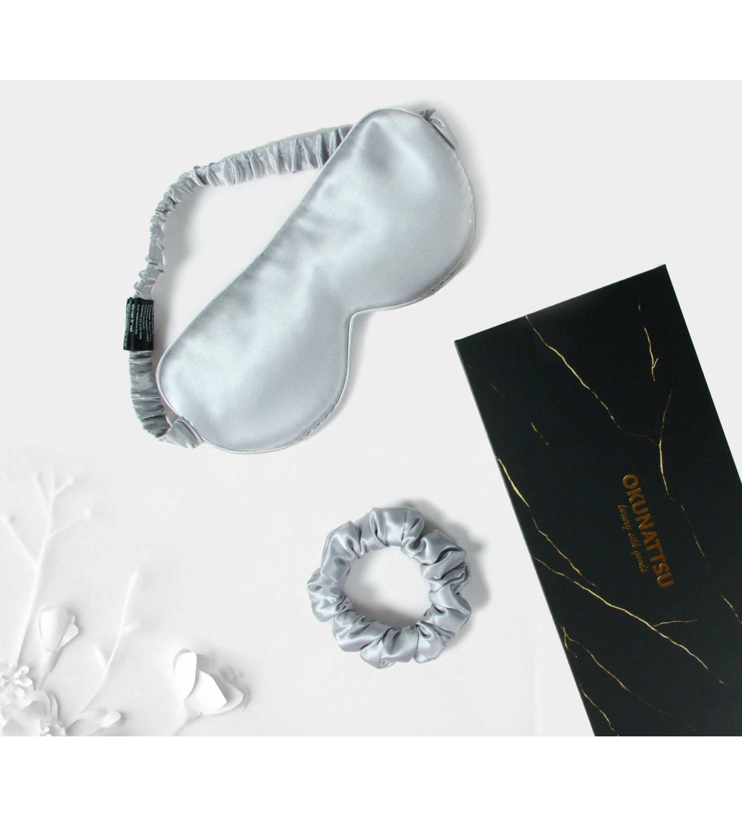OKUNATTSU 100% 6A Grade Premium Natural Silk Sleep Mask - Silky, Breathable, and Light - Silver Gray - Buy Online on GoSupps.com