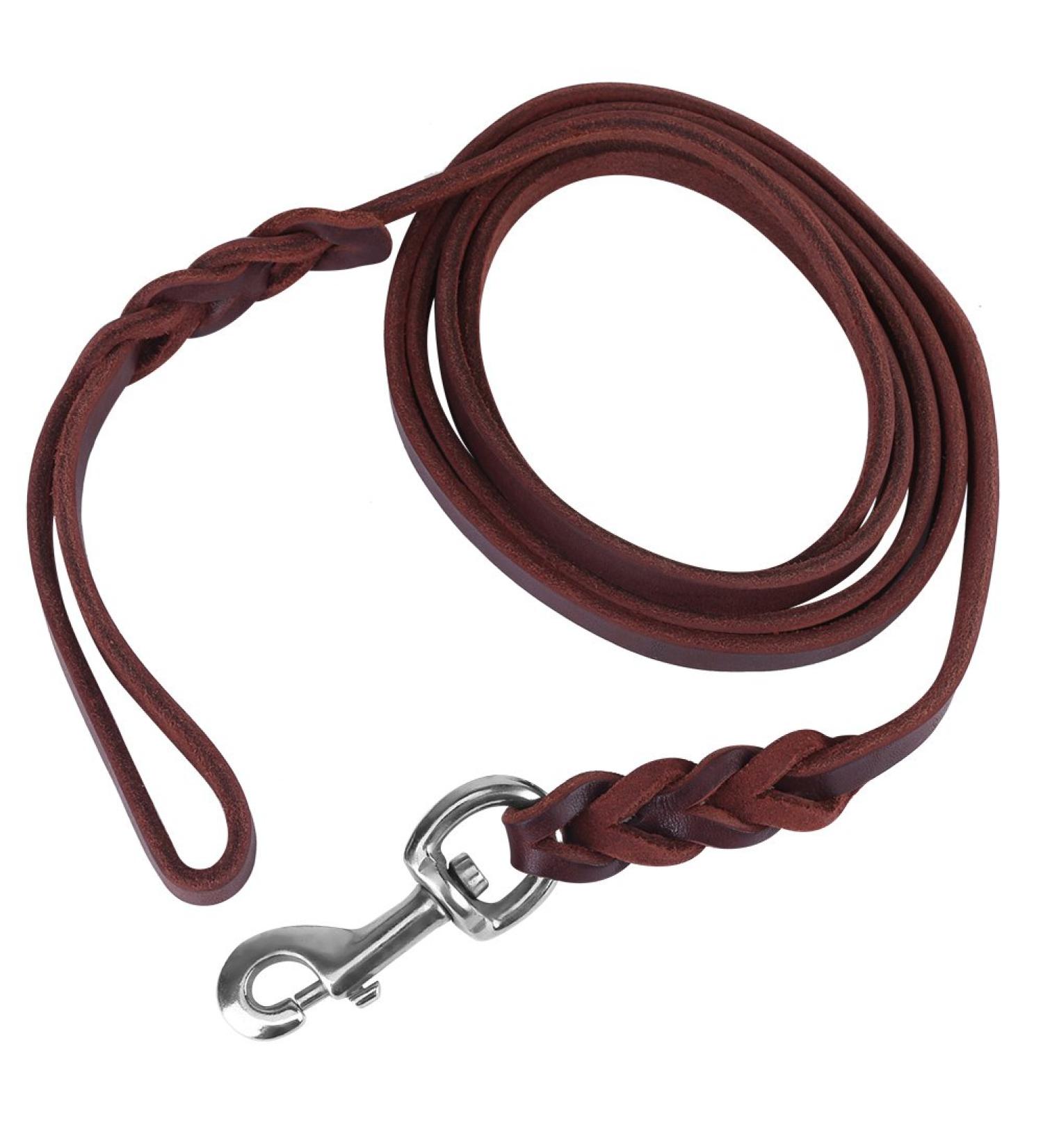Buy Pet Dog Leash for Large & Medium Dogs | Leather Walking Running & Training Rope 1.6m - Durable & Comfortable - Buy Online on GoSupps.com