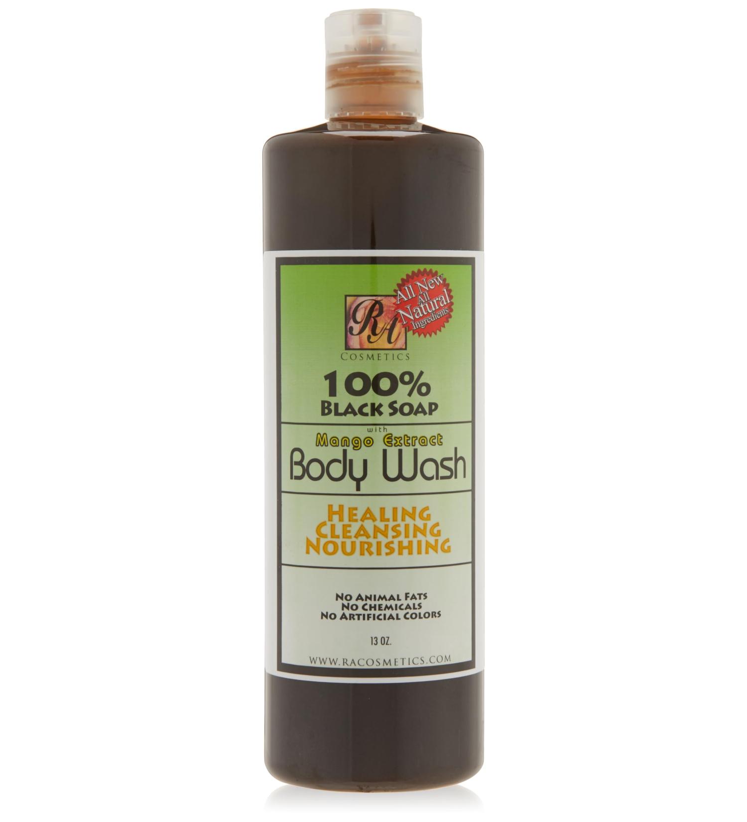 RA COSMETICS 100% Black Soap Body Wash - Mango Scent 13 Fl Oz | Natural Moisturizing International Shipping - Buy Online on GoSupps.com